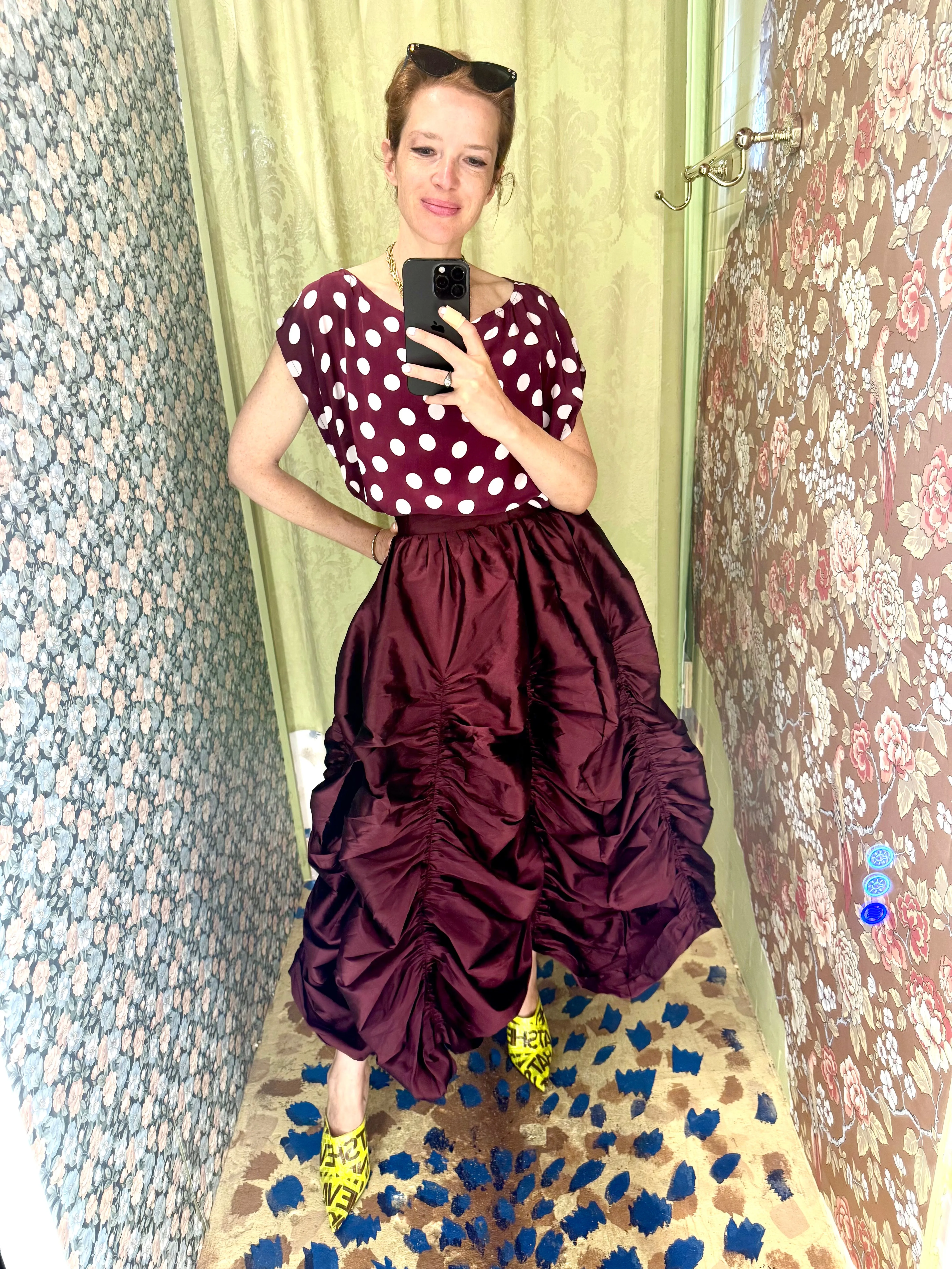 Anja Skirt in Merlot Taffeta sold by Batsheva product image thumbnail 4