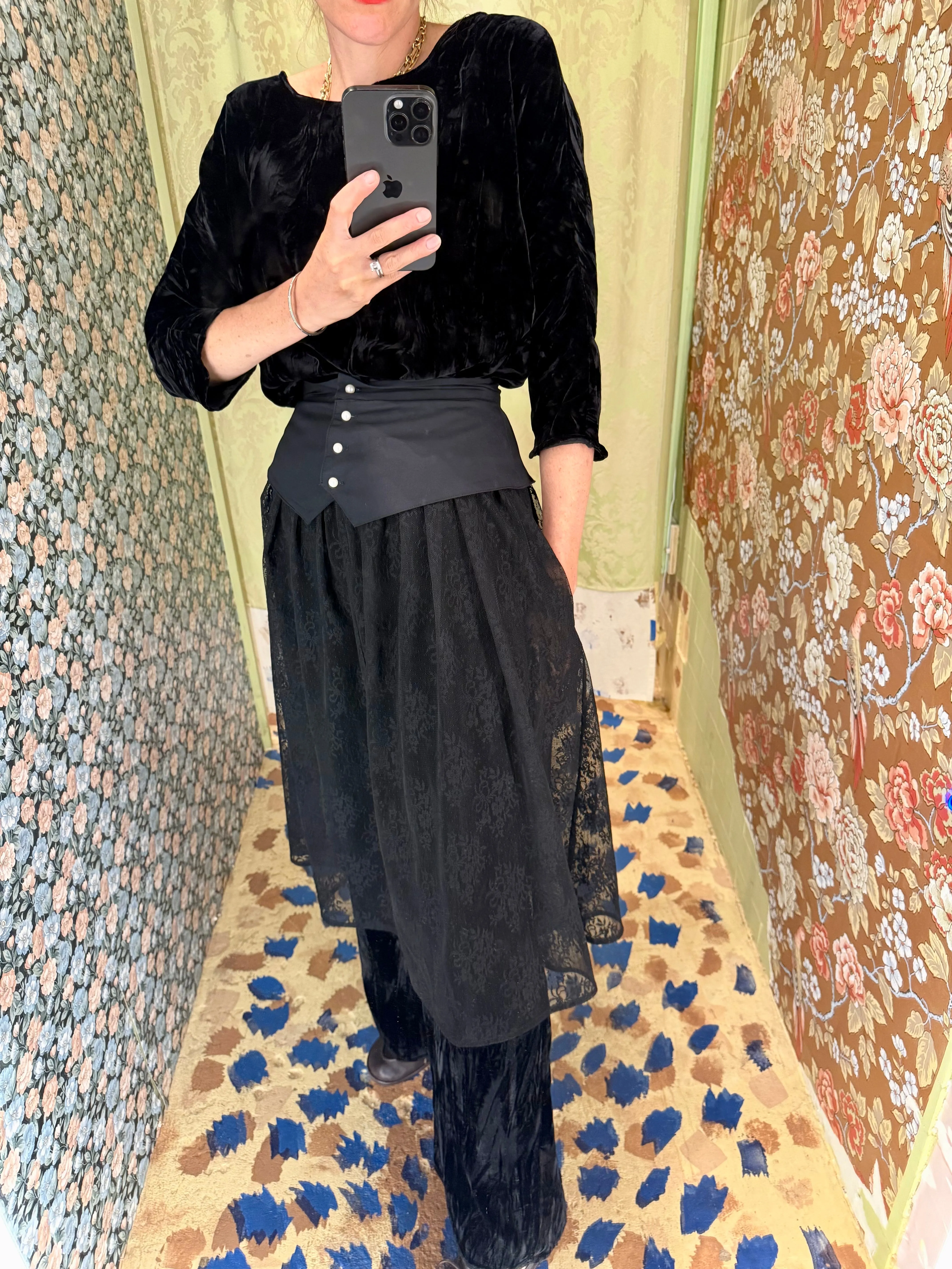 Landa Skirt in Black Lace sold by Batsheva product image thumbnail 4