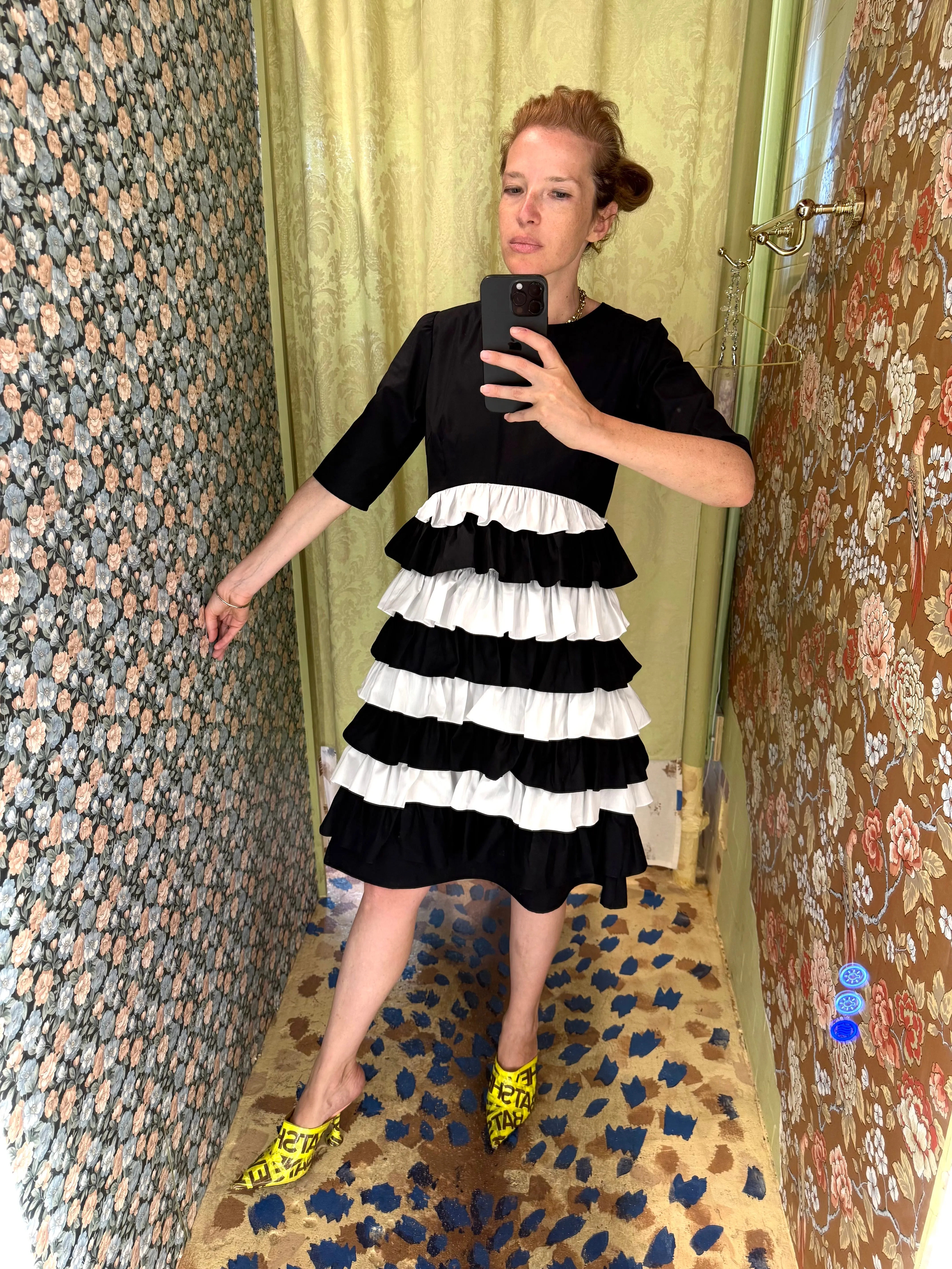 Therese Dress in Black and White Poplin sold by Batsheva product image thumbnail 2