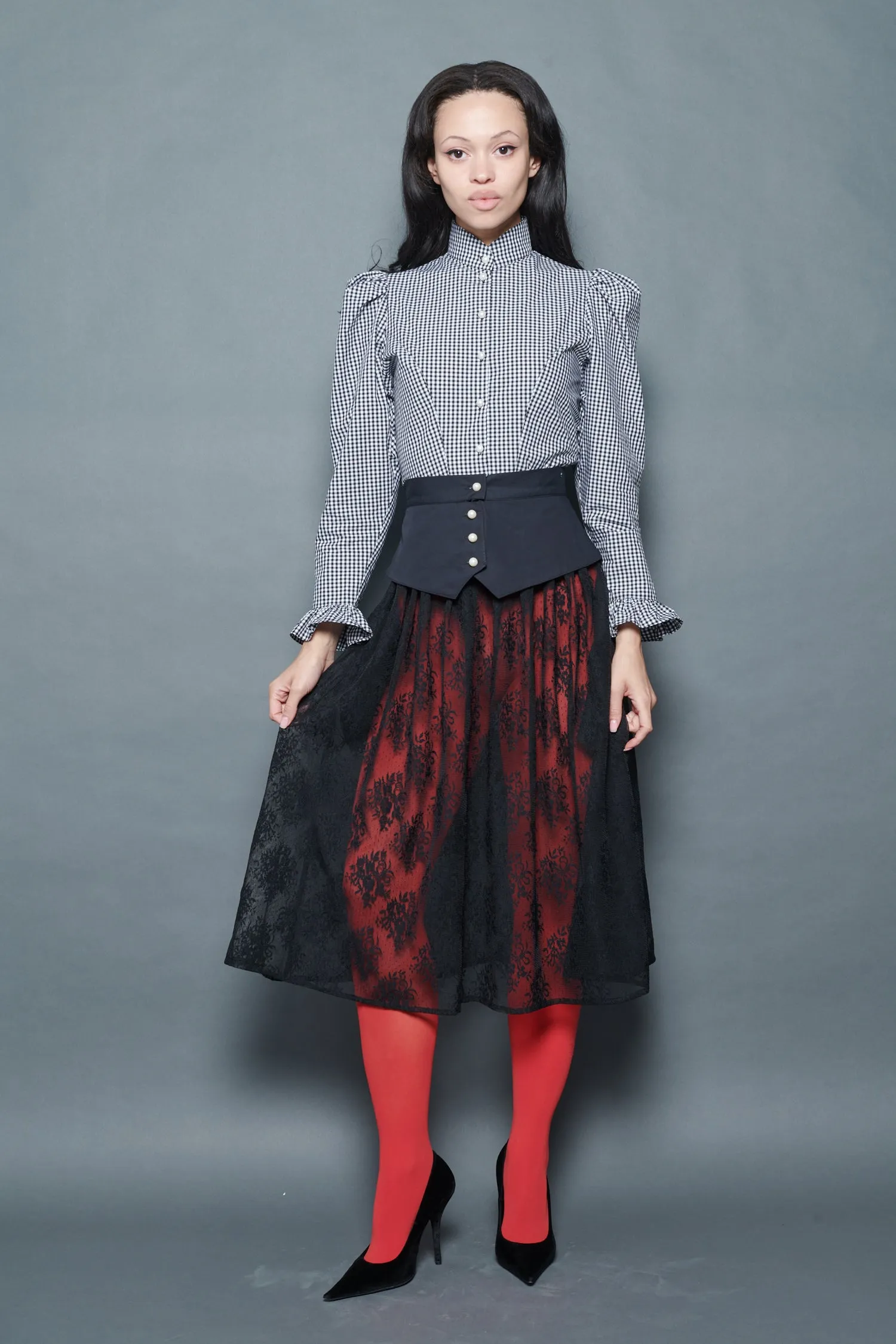 Grace Blouse in Black and White Gingham sold by Batsheva product image thumbnail 5