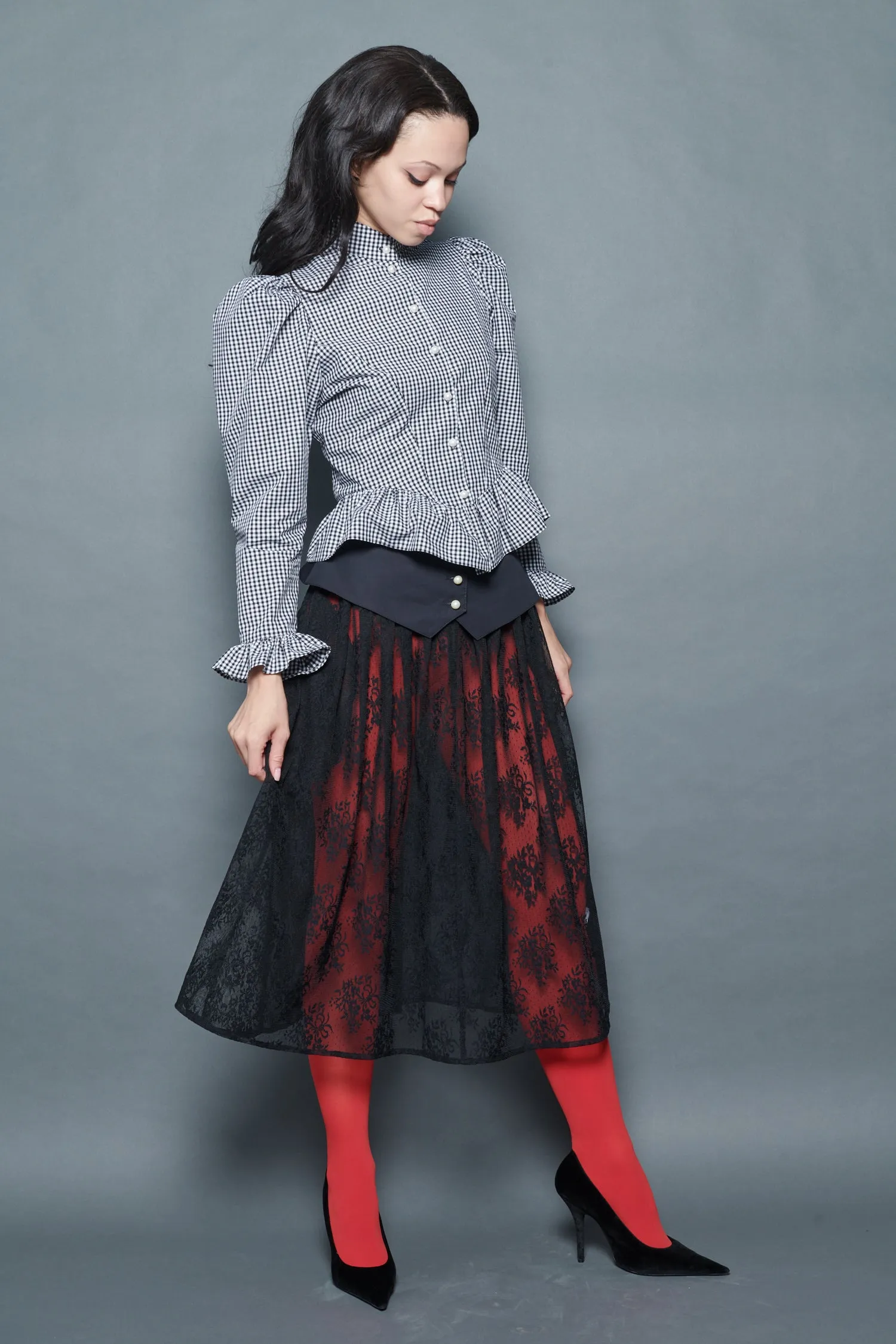 Grace Blouse in Black and White Gingham sold by Batsheva product image thumbnail 2