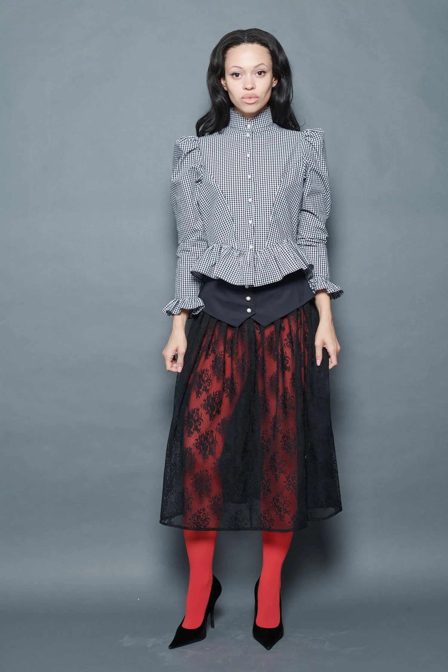 Grace Blouse in Black and White Gingham sold by Batsheva product image thumbnail 4