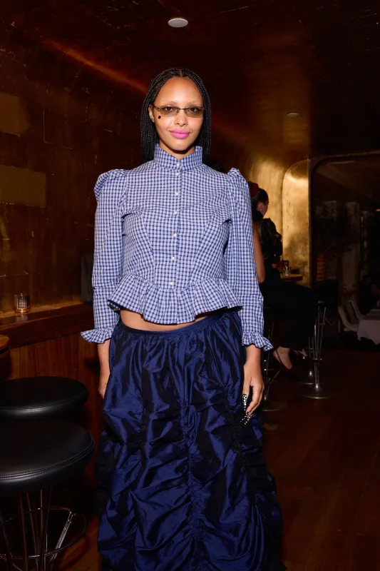 Grace Blouse in Blue Tartan sold by Batsheva