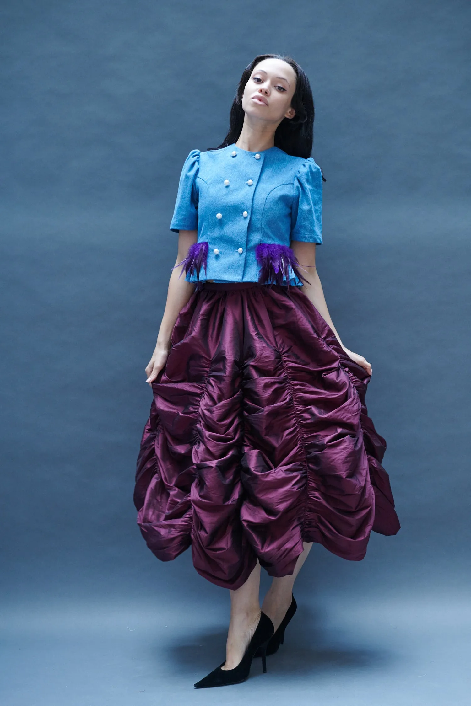 Eva Jacket in Denim with Feathers sold by Batsheva product image thumbnail 2