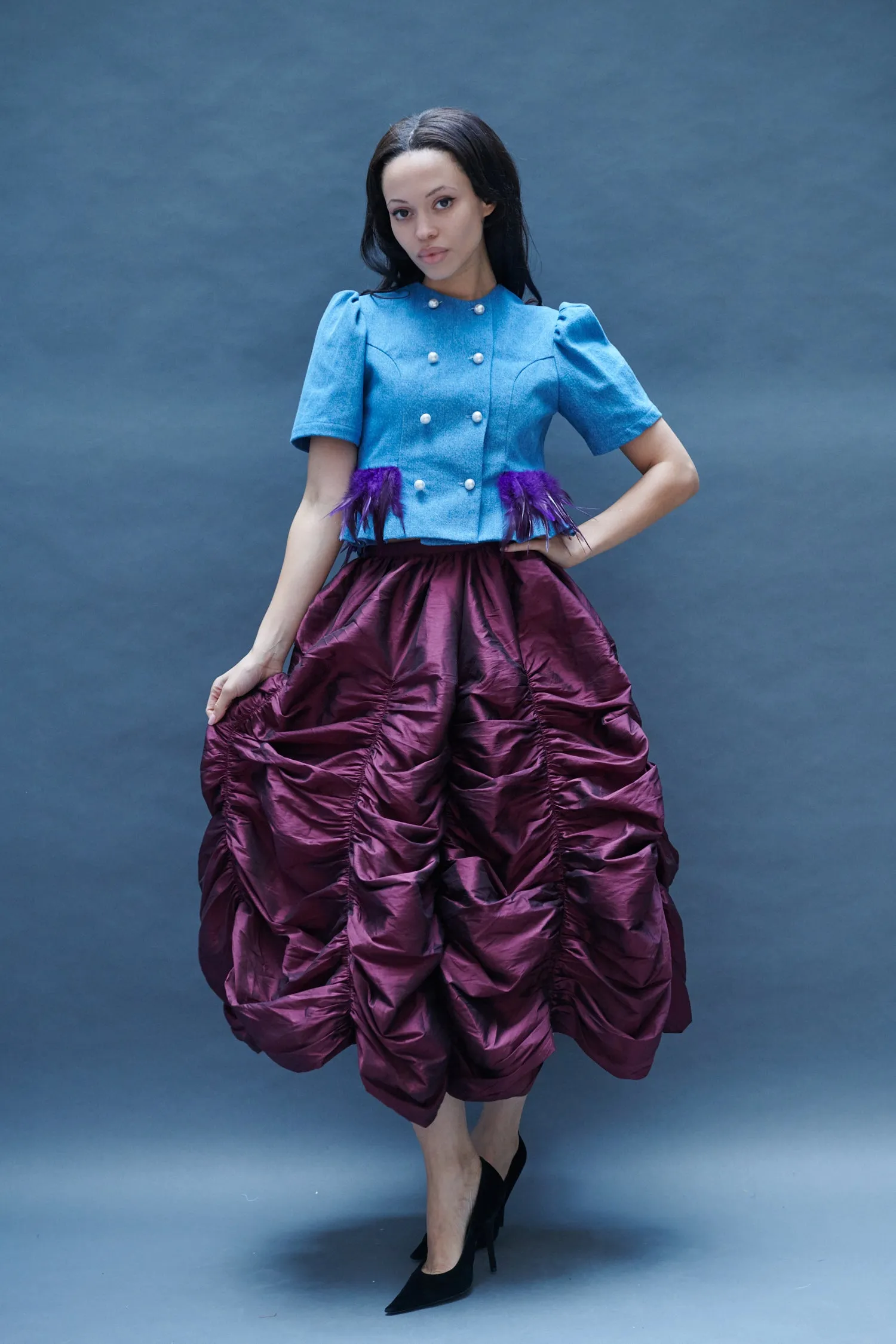 Eva Jacket in Denim with Feathers sold by Batsheva product image thumbnail 3