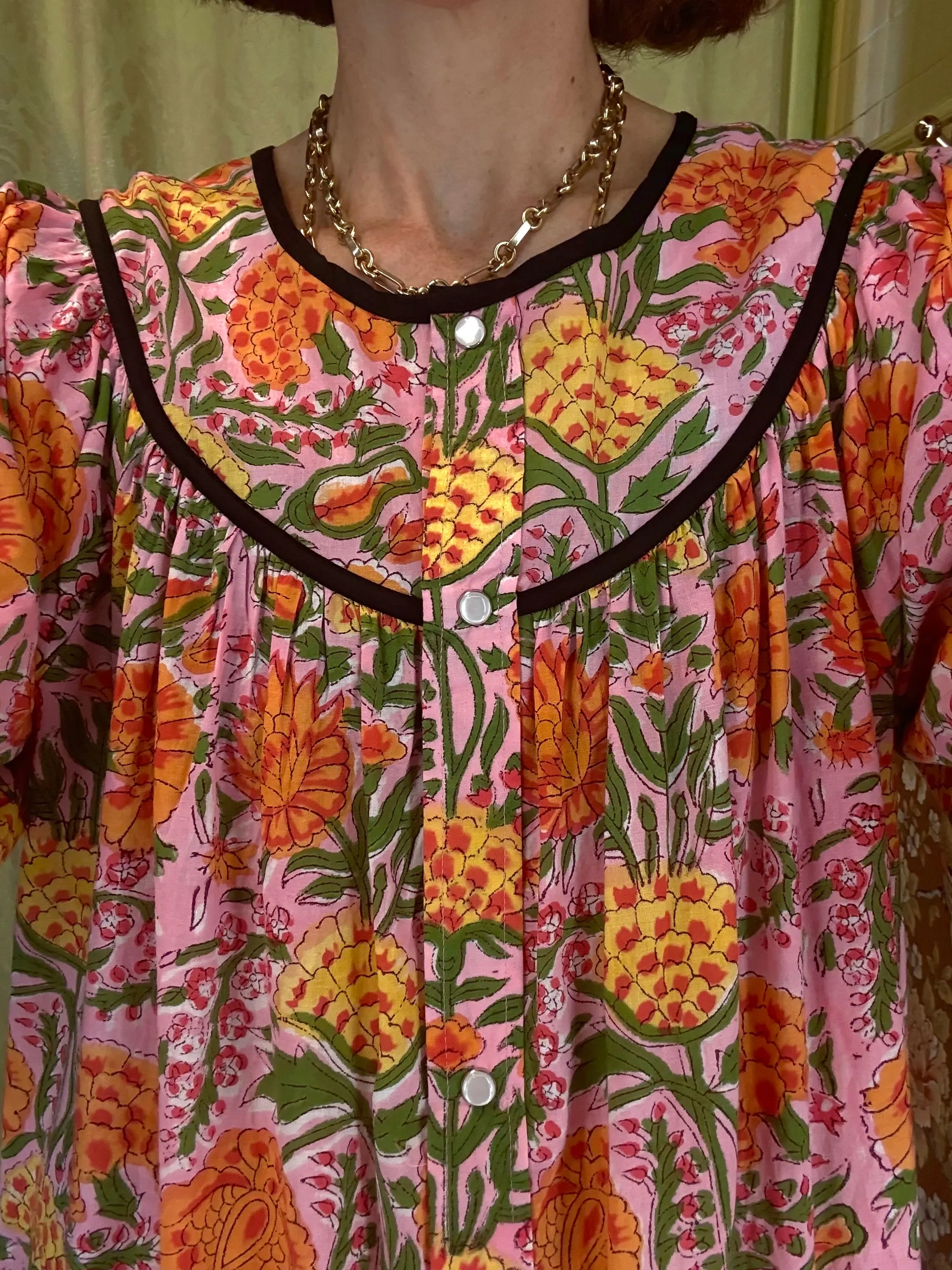 Snap Housedress in Pink Marigold sold by Batsheva product image thumbnail 3