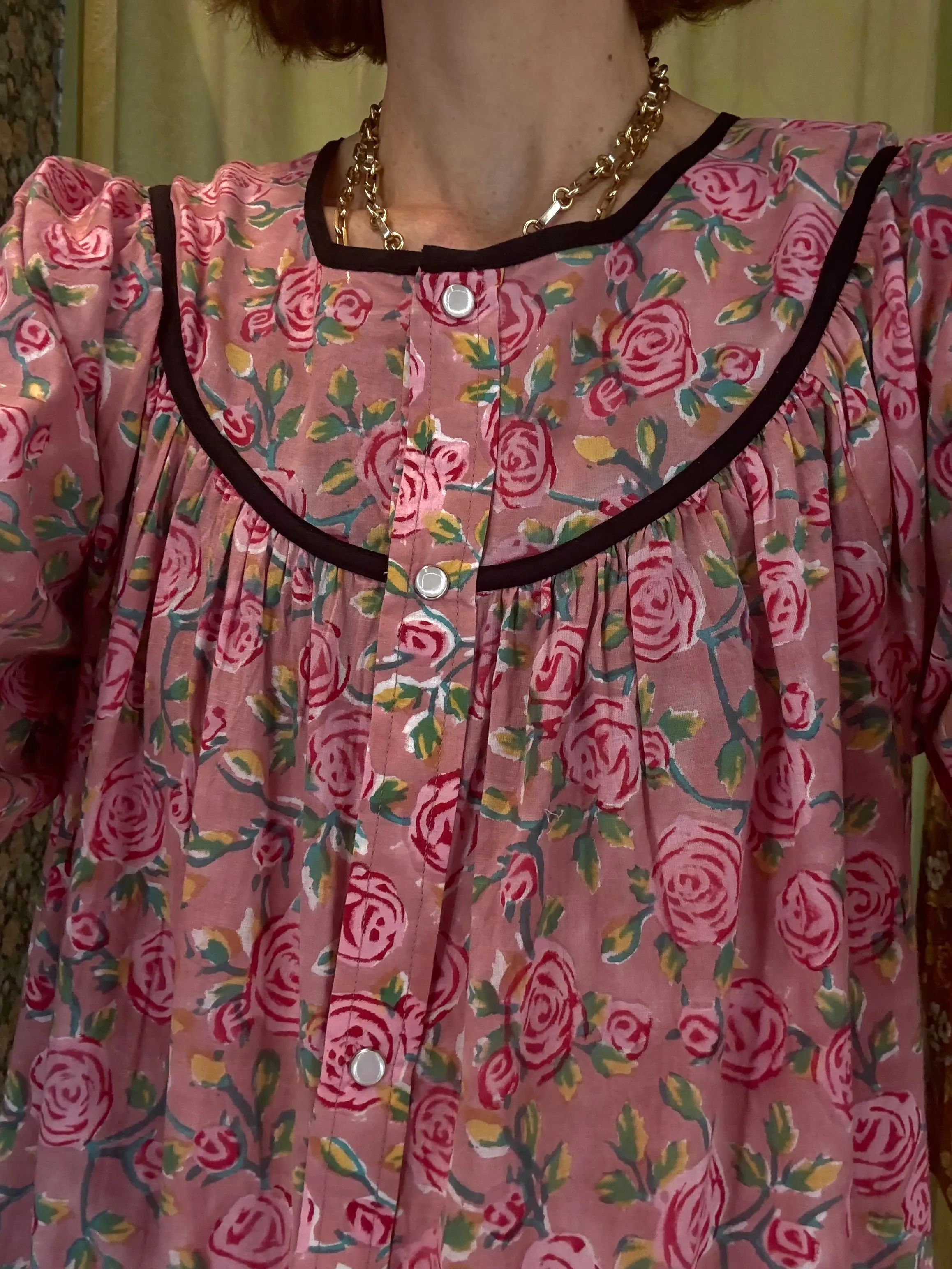 Snap Housedress in Pink Roses sold by Batsheva product image thumbnail 2