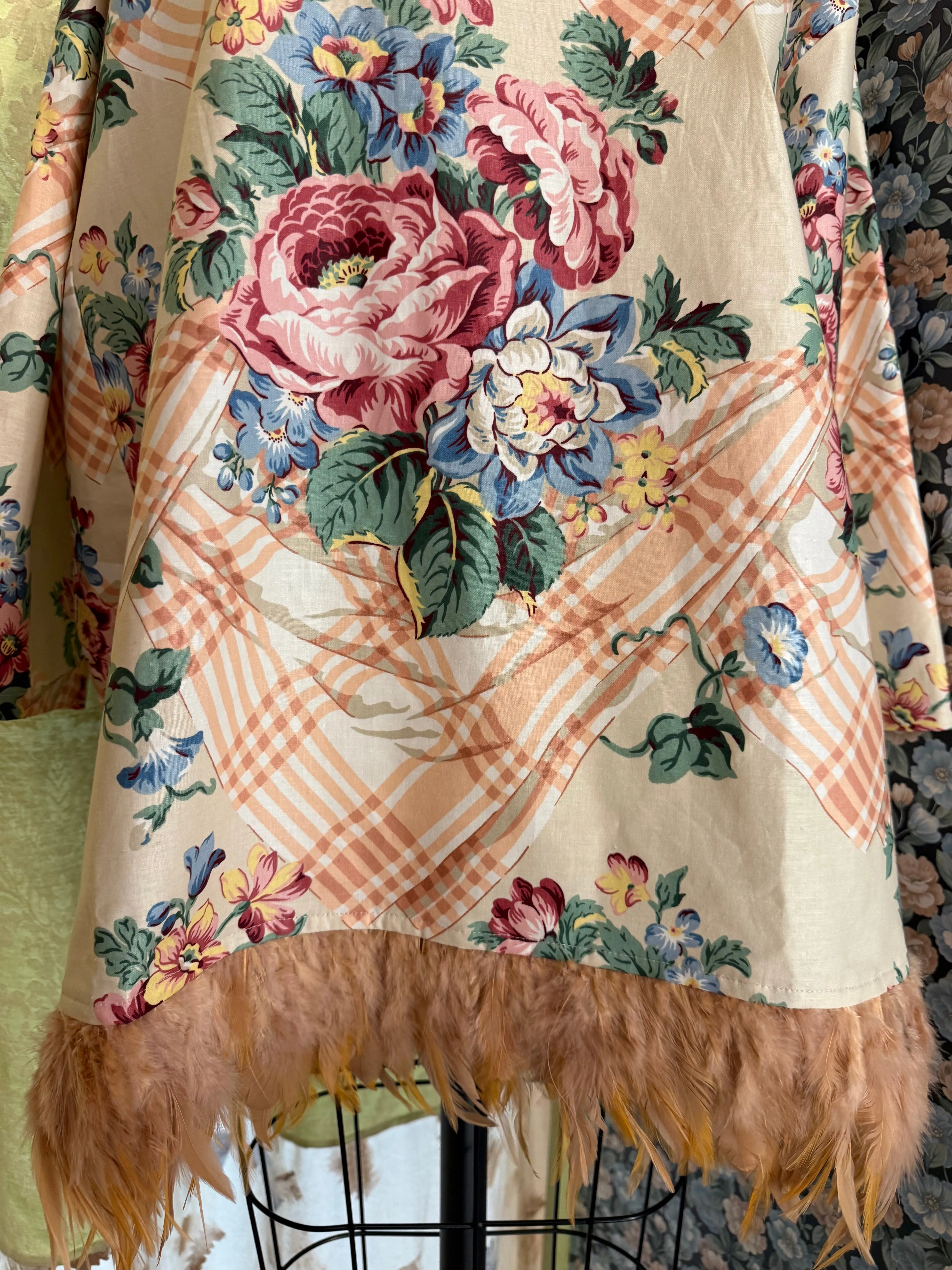 Abigail Coatdress in Trompe L'Oeil Upholstery with Pink Feathers sold by Batsheva product image thumbnail 4