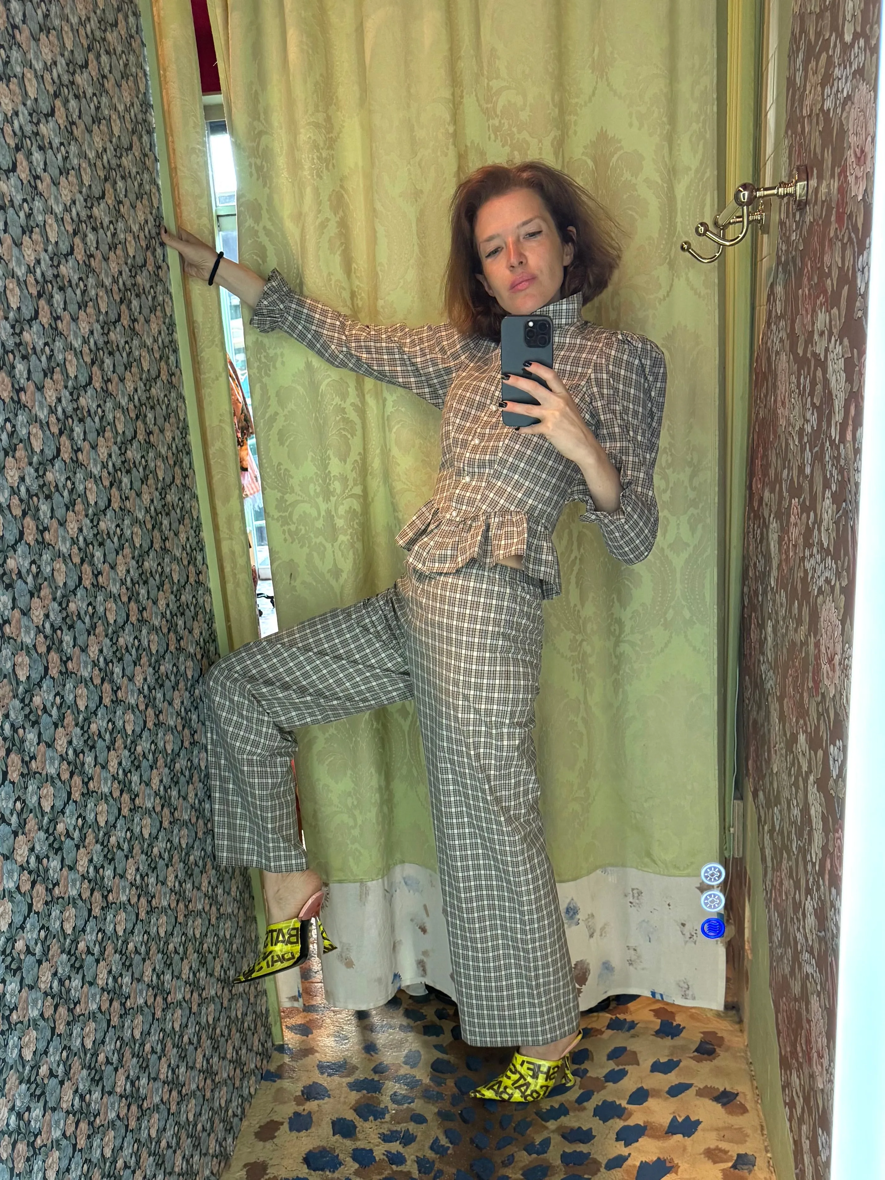 Erin Pant in Beige Tartan sold by Batsheva product image thumbnail 3