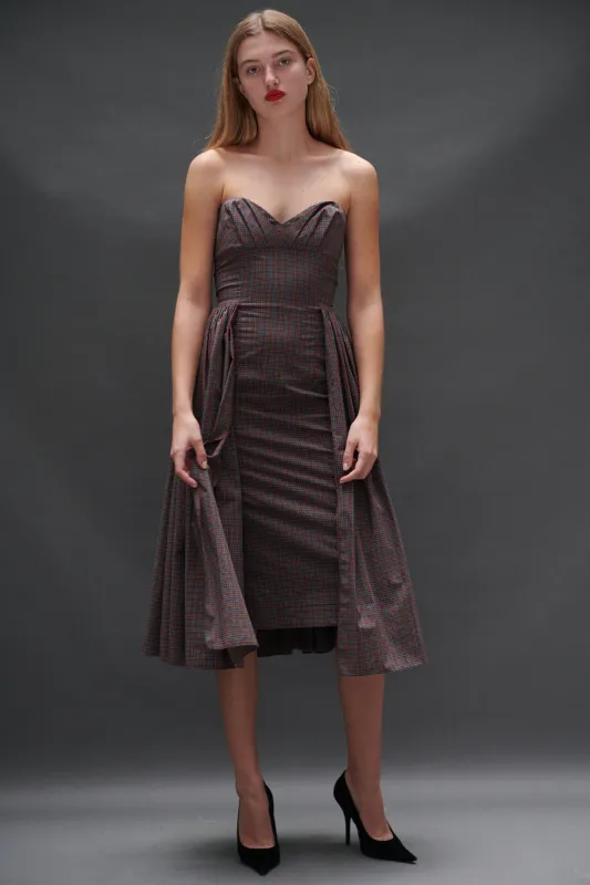 Arya Dress in Burgundy Tartan made by Batsheva