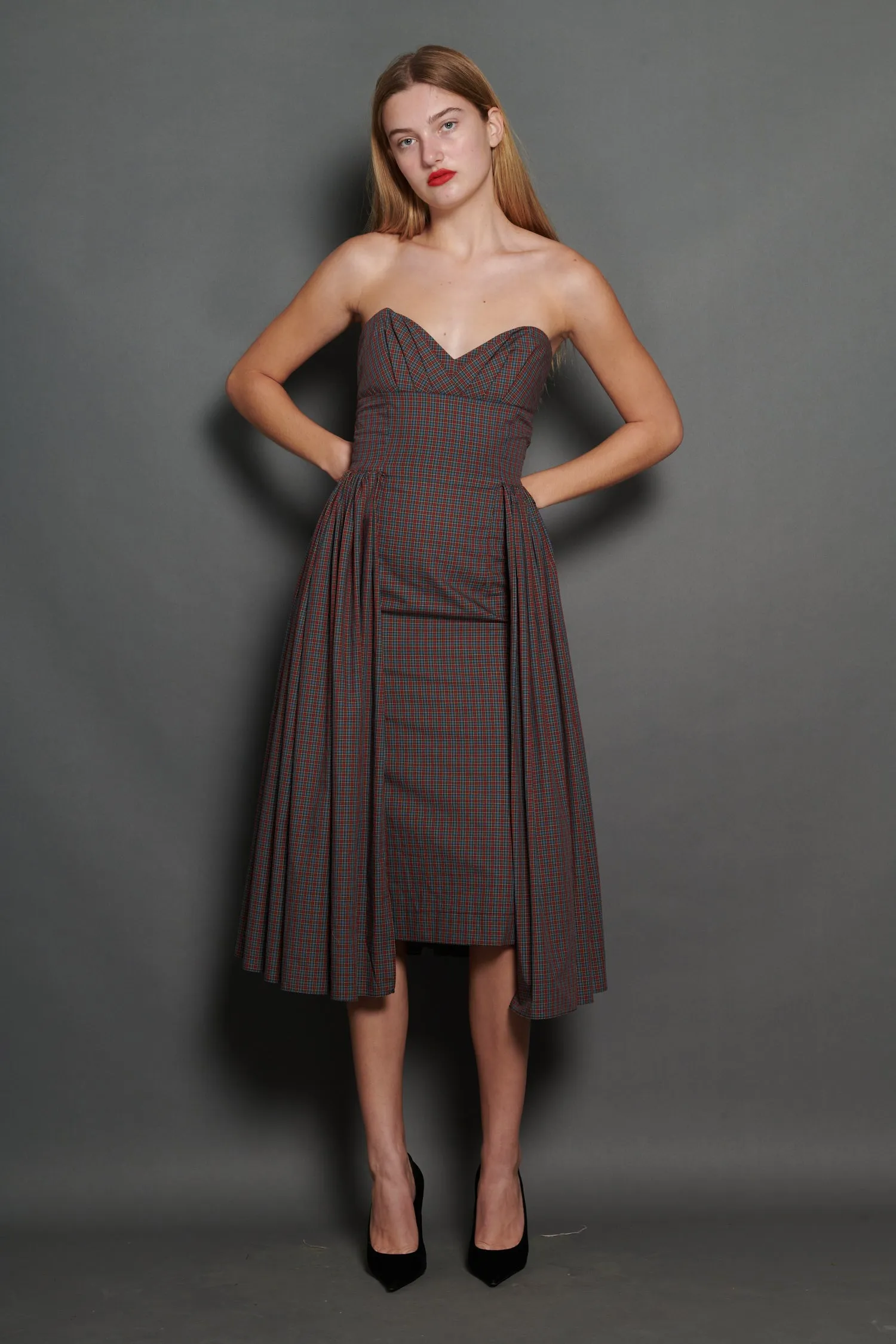 Arya Dress in Burgundy Tartan sold by Batsheva product image thumbnail 4
