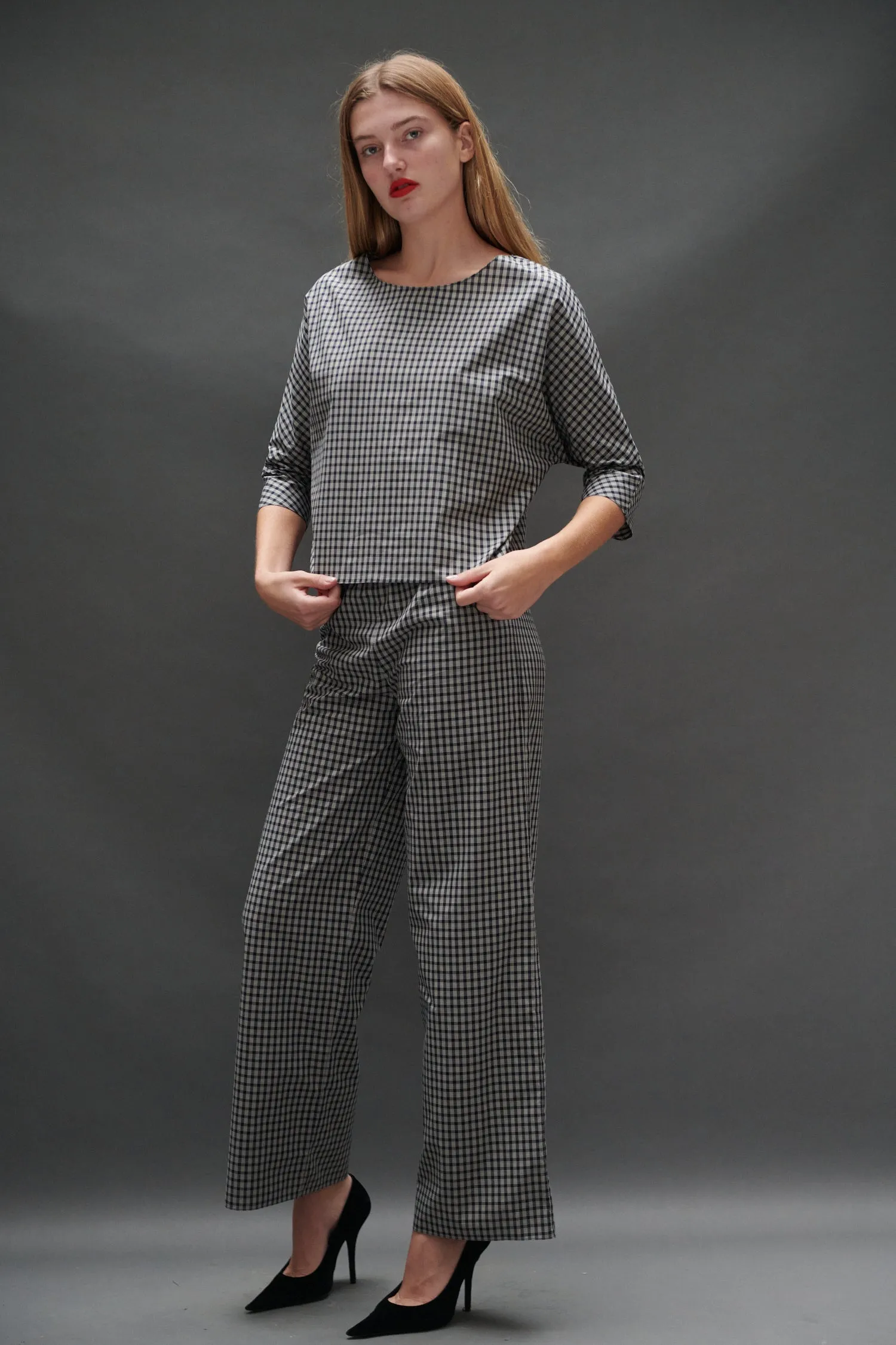 Erin Pant in Black Tartan sold by Batsheva product image thumbnail 2