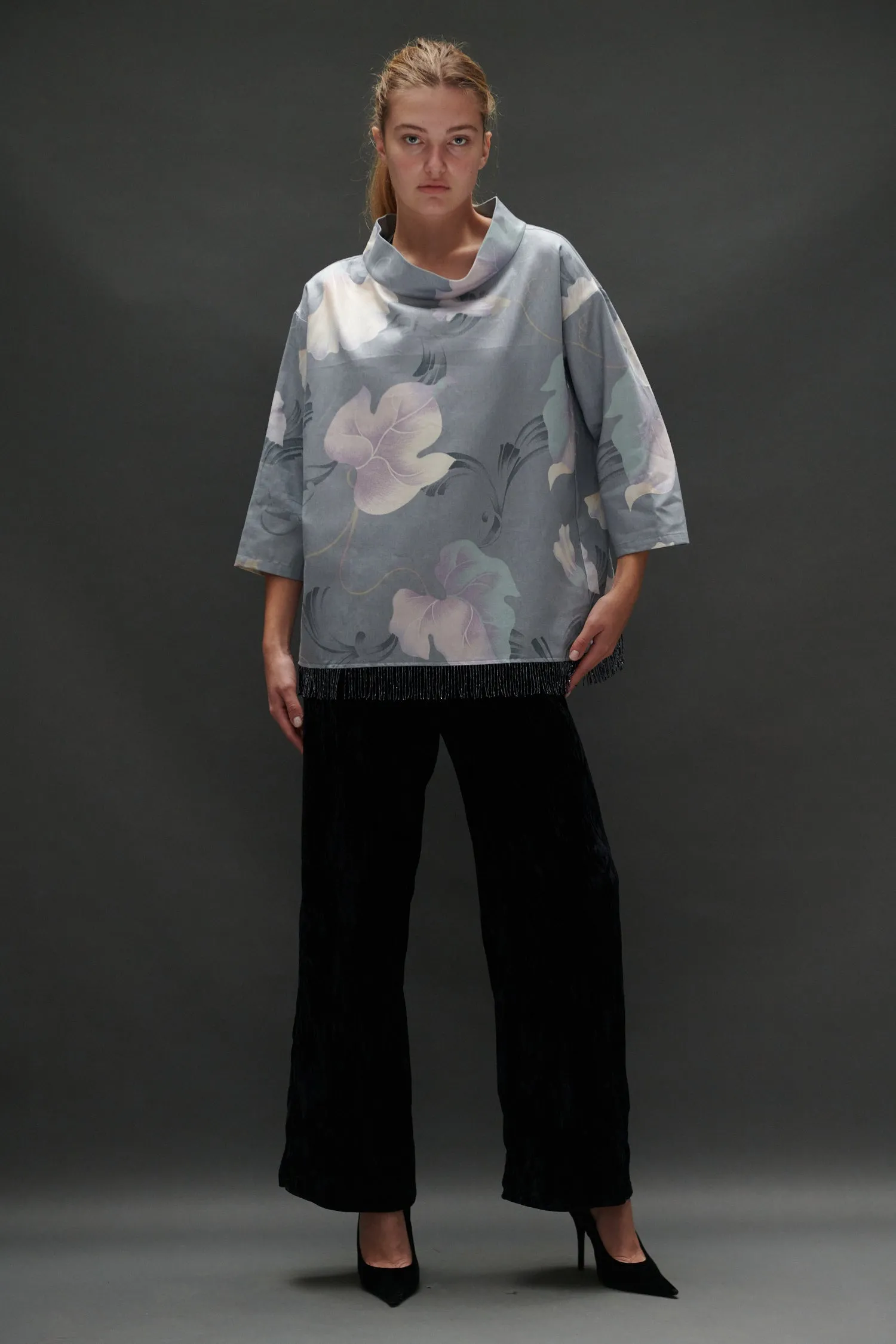Abigail Coatdress in Grey Upholstery with Beaded Trim sold by Batsheva product image thumbnail 3