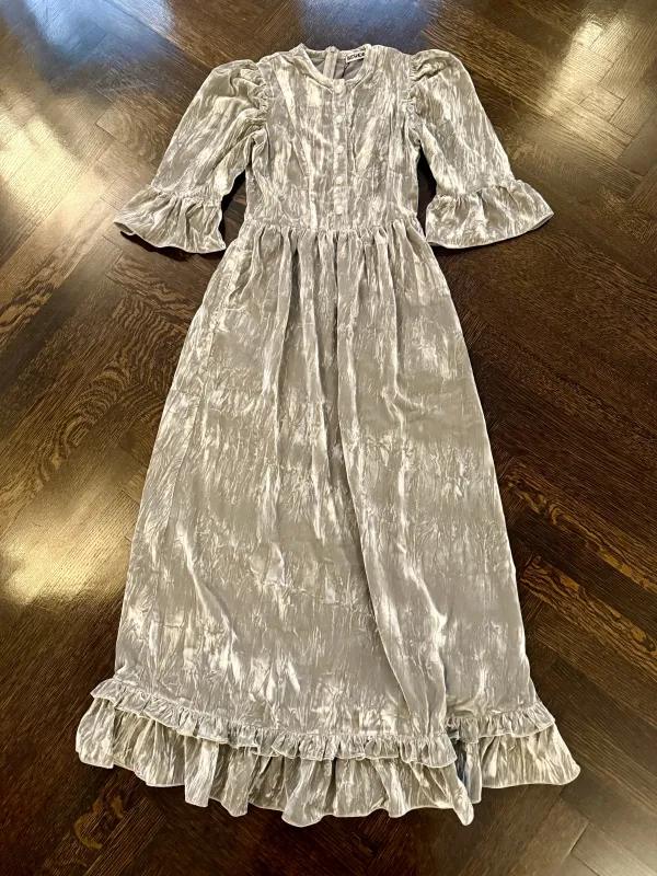 Ella Dress in Silver Crushed Velvet made by Batsheva