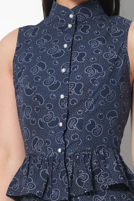 Gia Blouse in Midnight Paisley sold by Batsheva