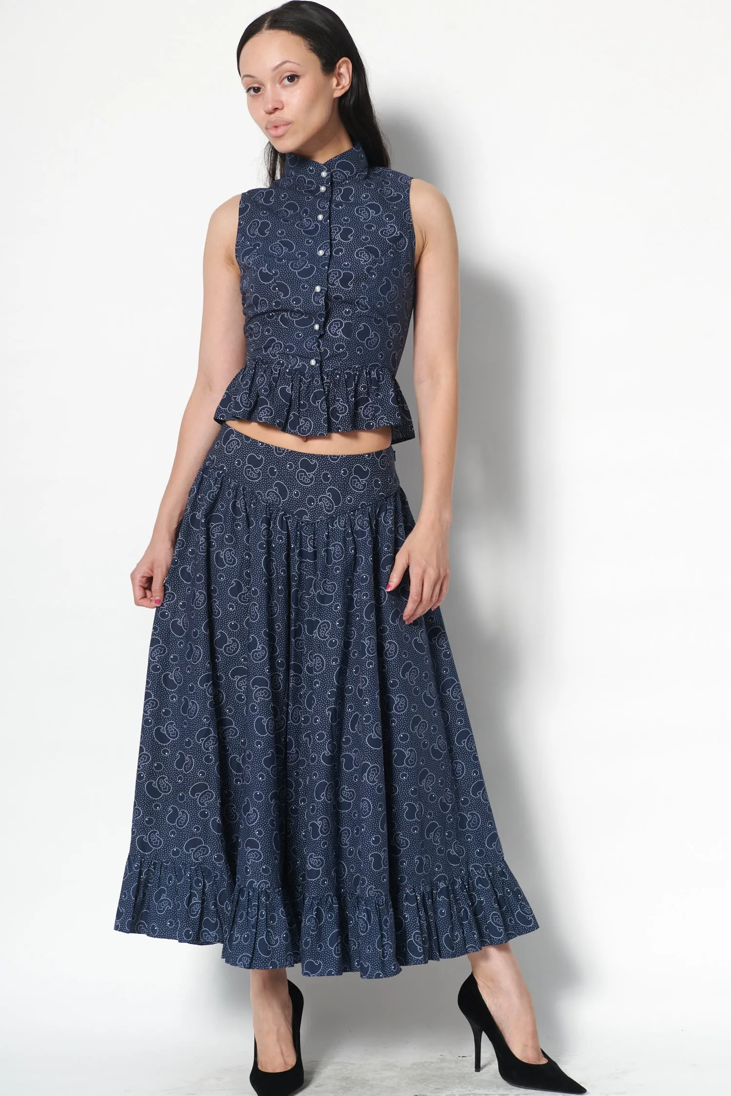 Ruffle Skirt in Midnight Paisley sold by Batsheva product image thumbnail 5