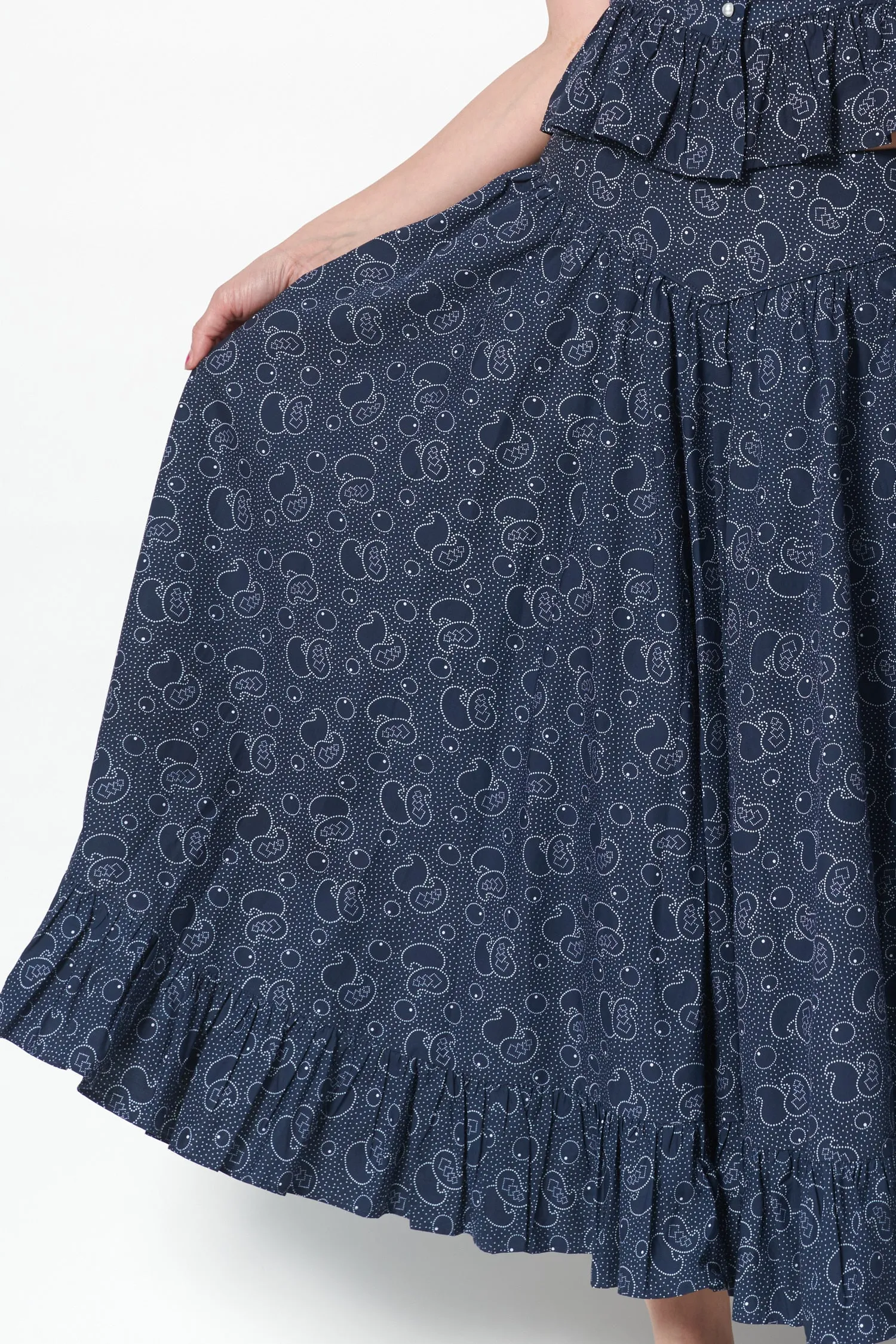Ruffle Skirt in Midnight Paisley sold by Batsheva product image thumbnail 3