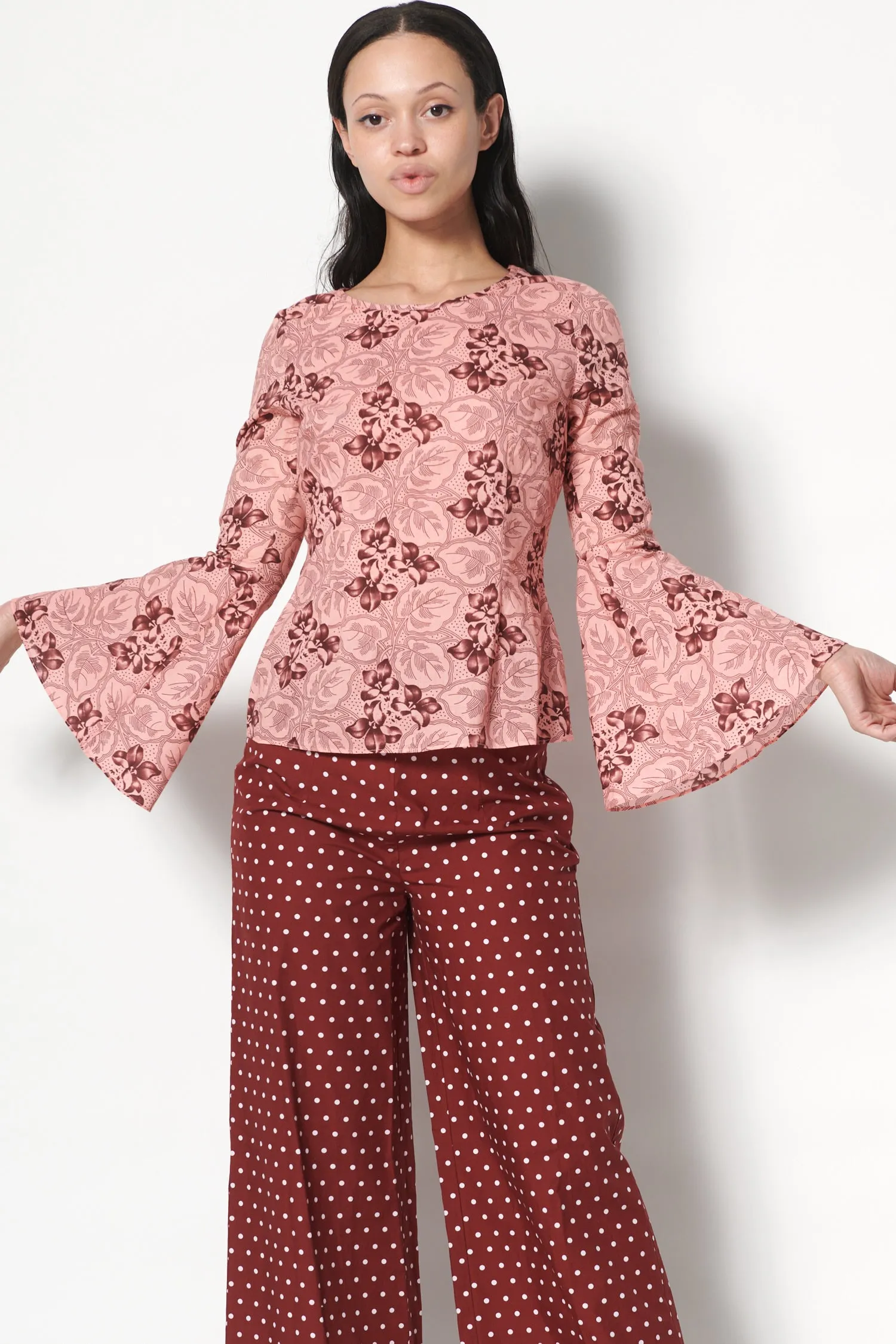 Bell Blouse in Tropics sold by Batsheva