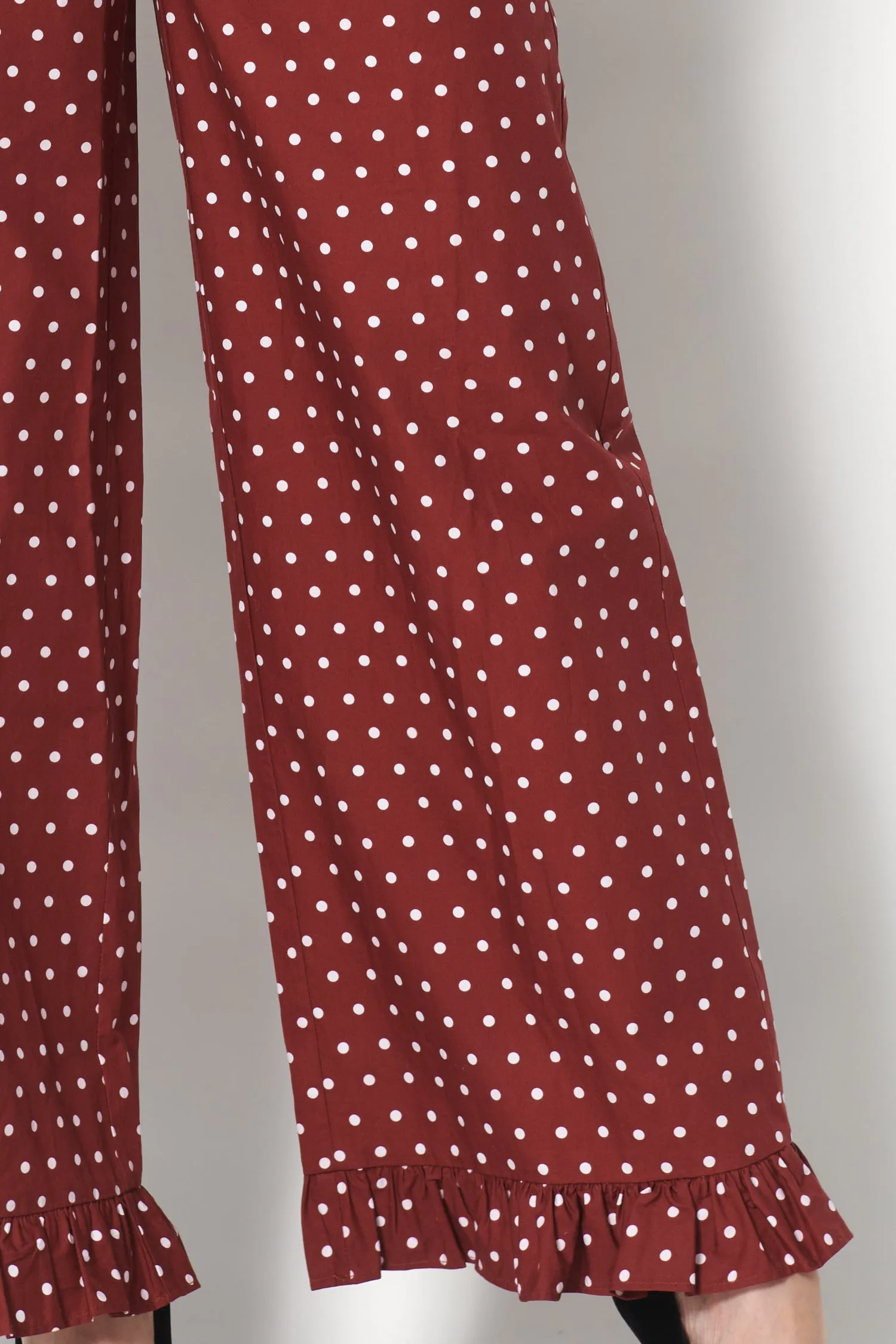 Ruffle Pant in Maroon Dots sold by Batsheva product image thumbnail 4
