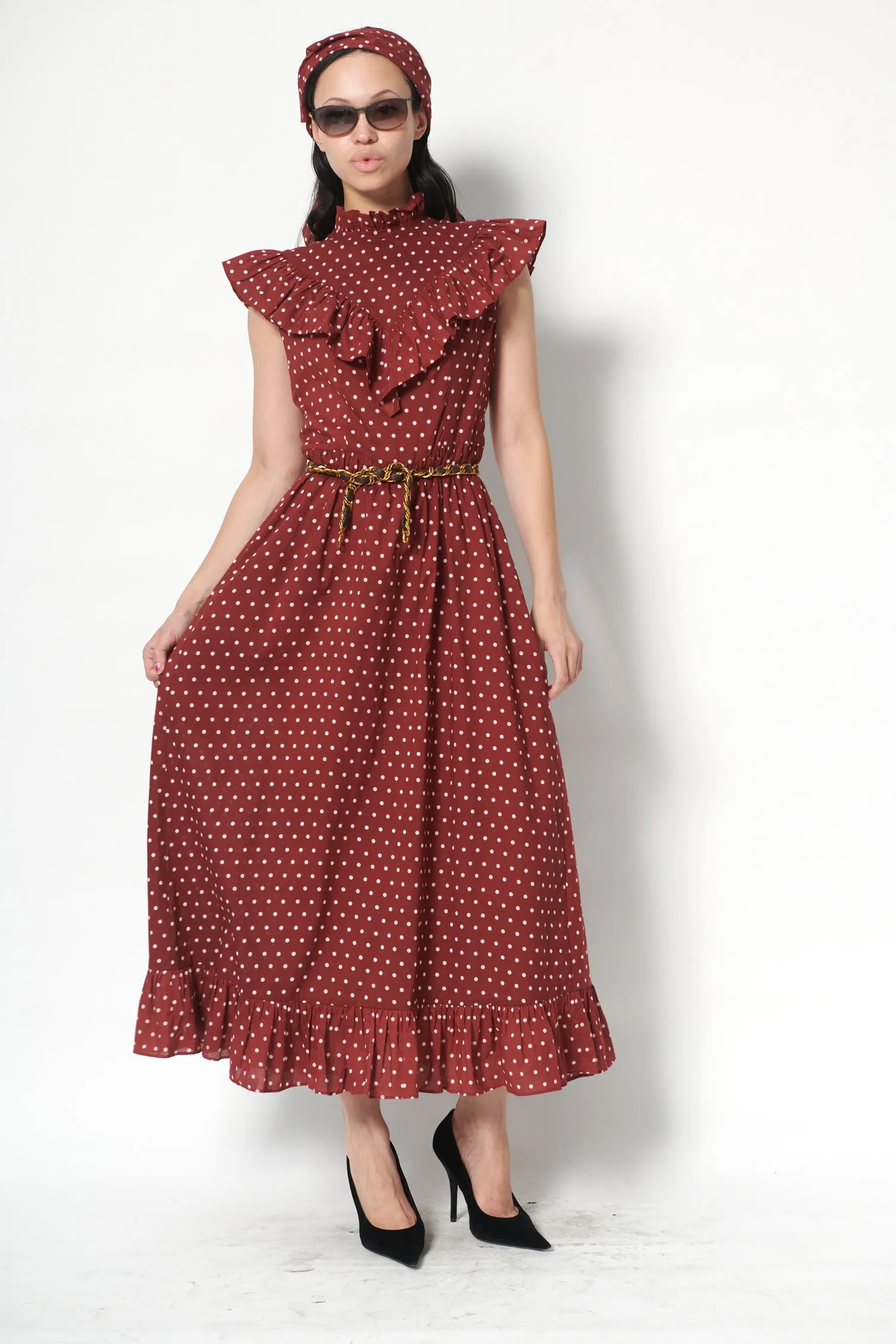 Caroline Dress in Maroon Dots sold by Batsheva product image thumbnail 5