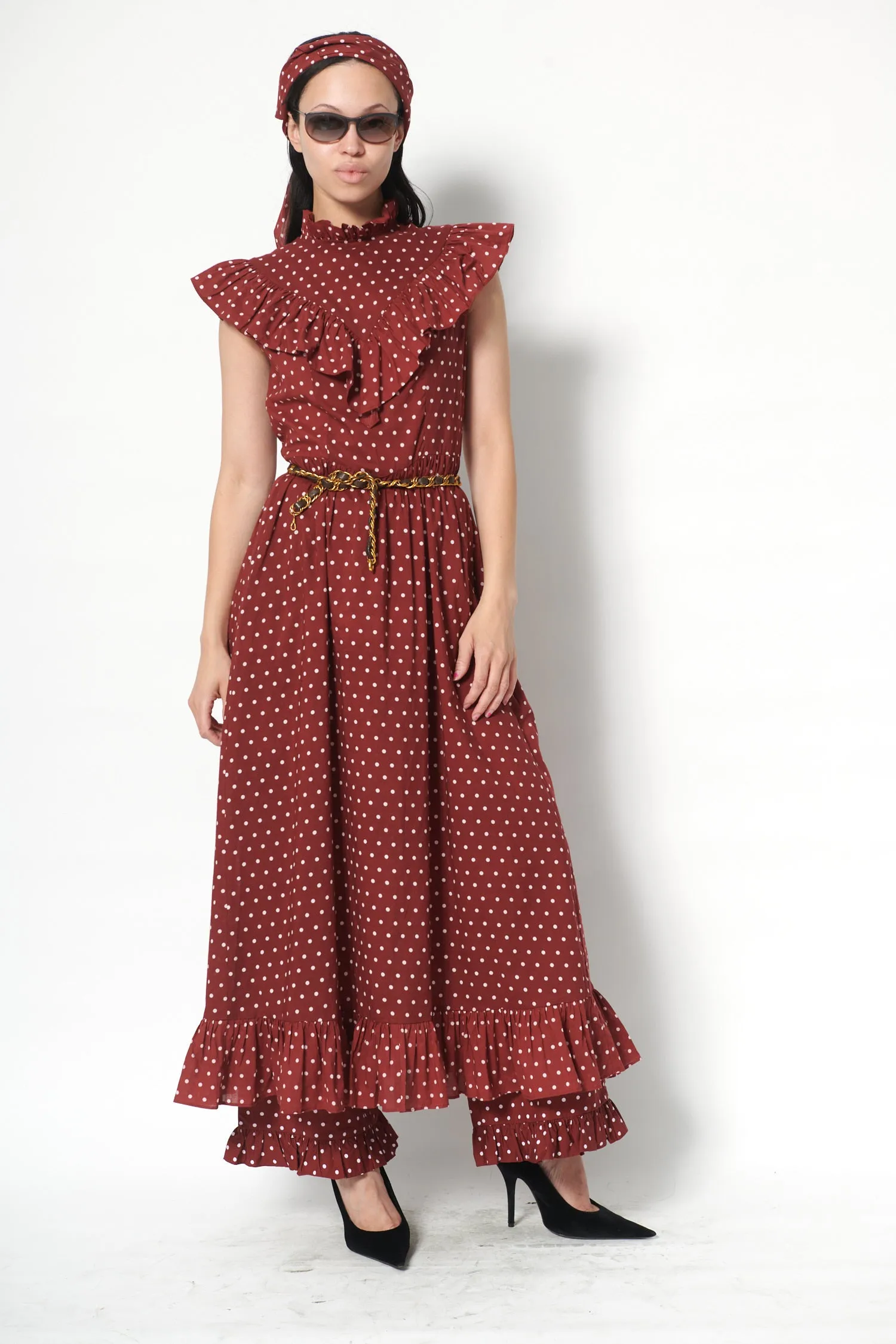 Caroline Dress in Maroon Dots sold by Batsheva product image thumbnail 3
