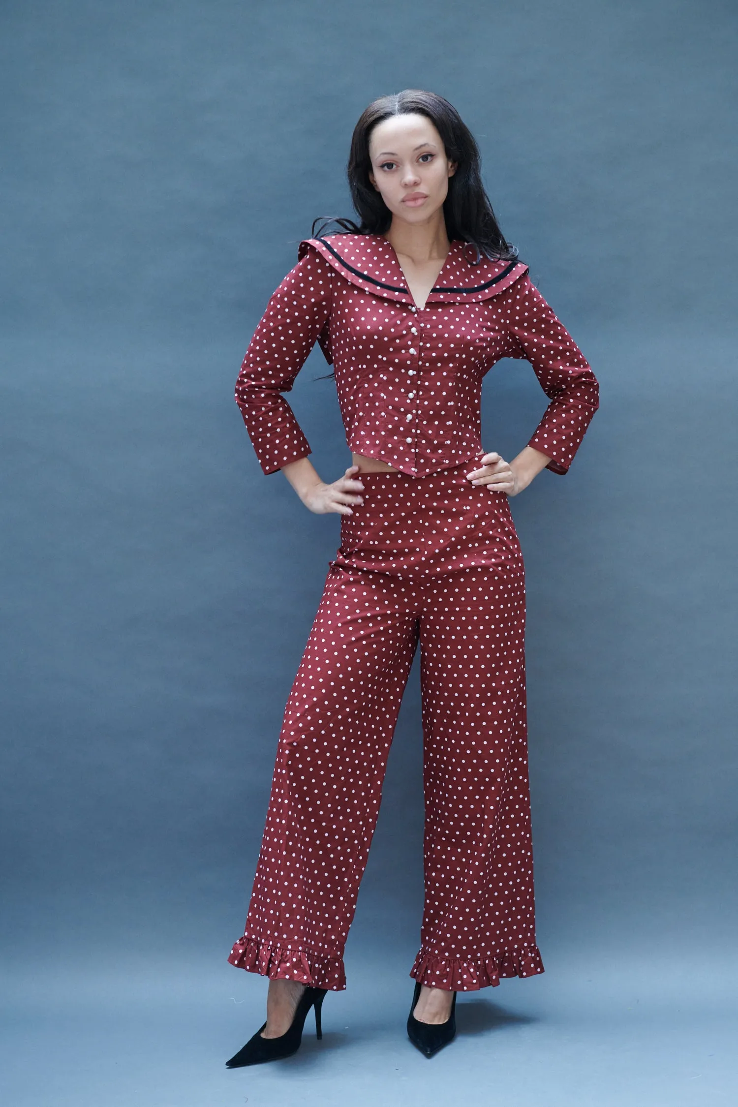 Skipper Blouse in Maroon Dots sold by Batsheva product image thumbnail 3