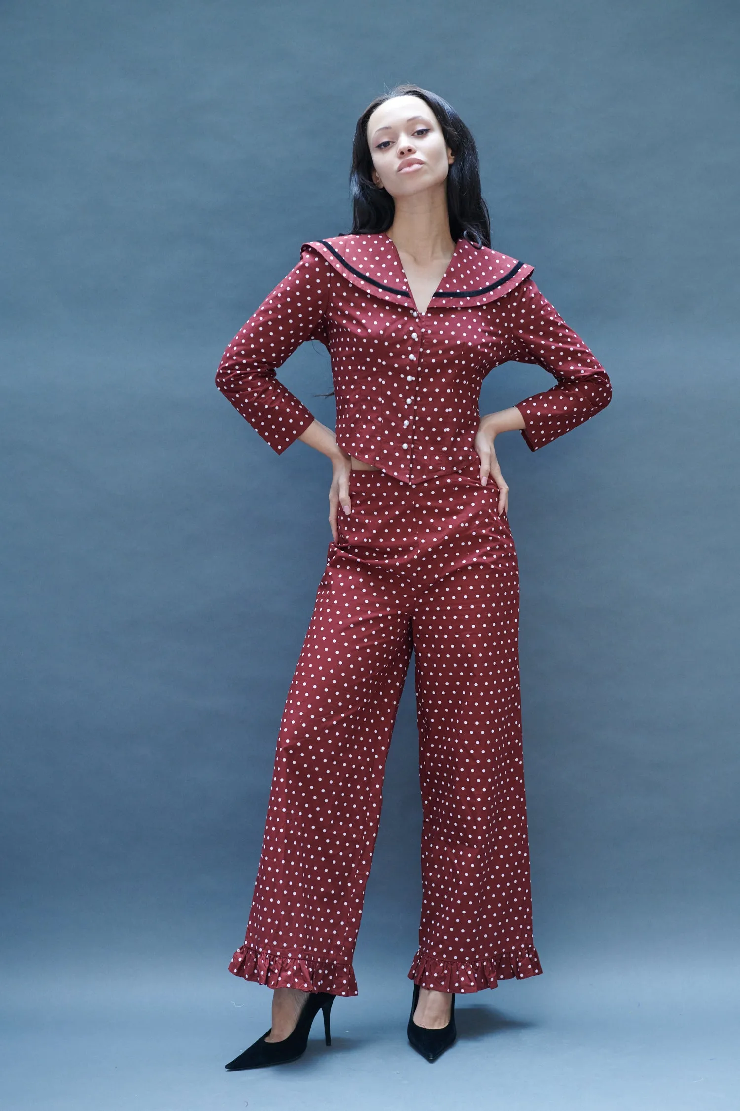 Skipper Blouse in Maroon Dots sold by Batsheva product image thumbnail 2