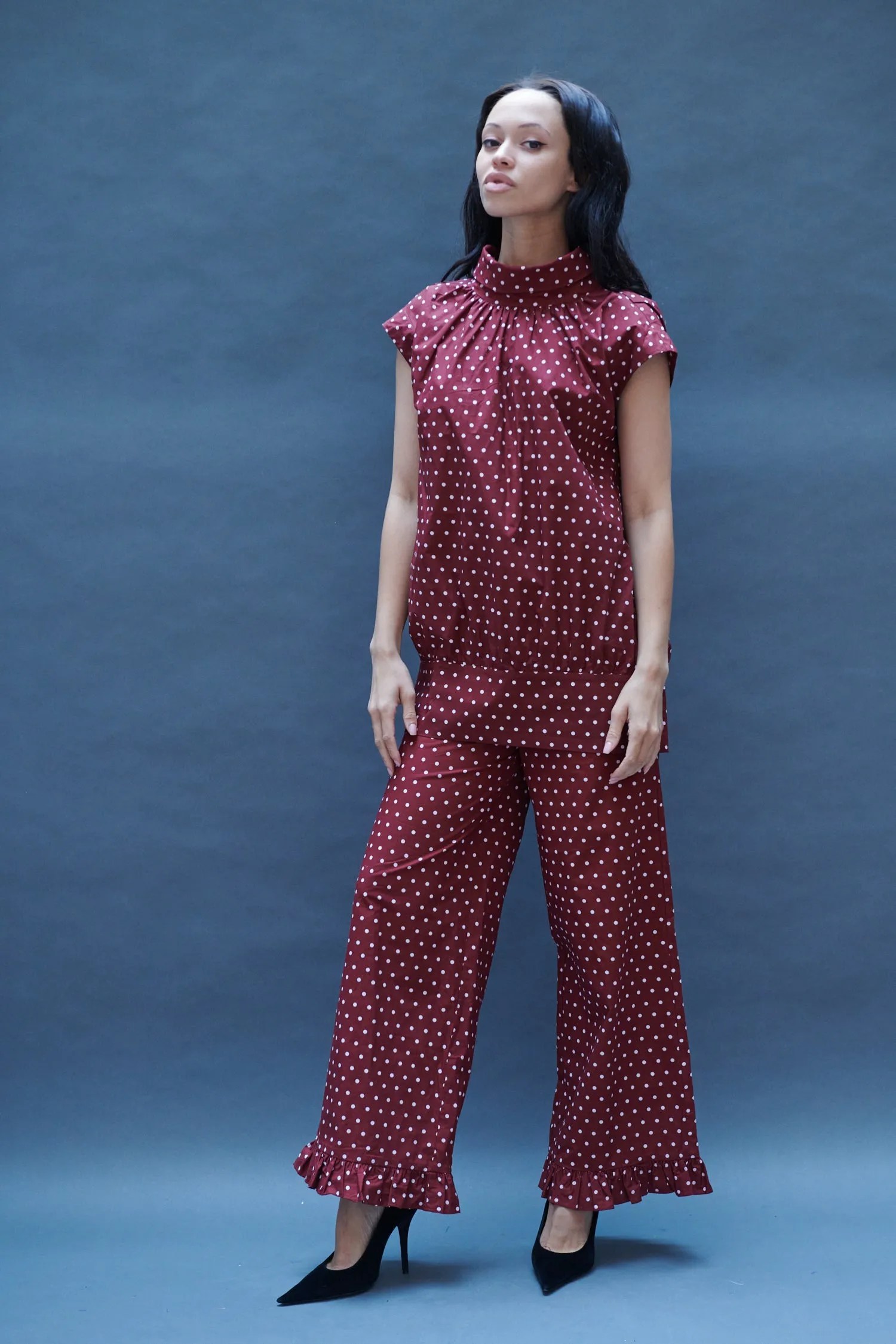 Maya Blouse in Maroon Dots sold by Batsheva product image thumbnail 5