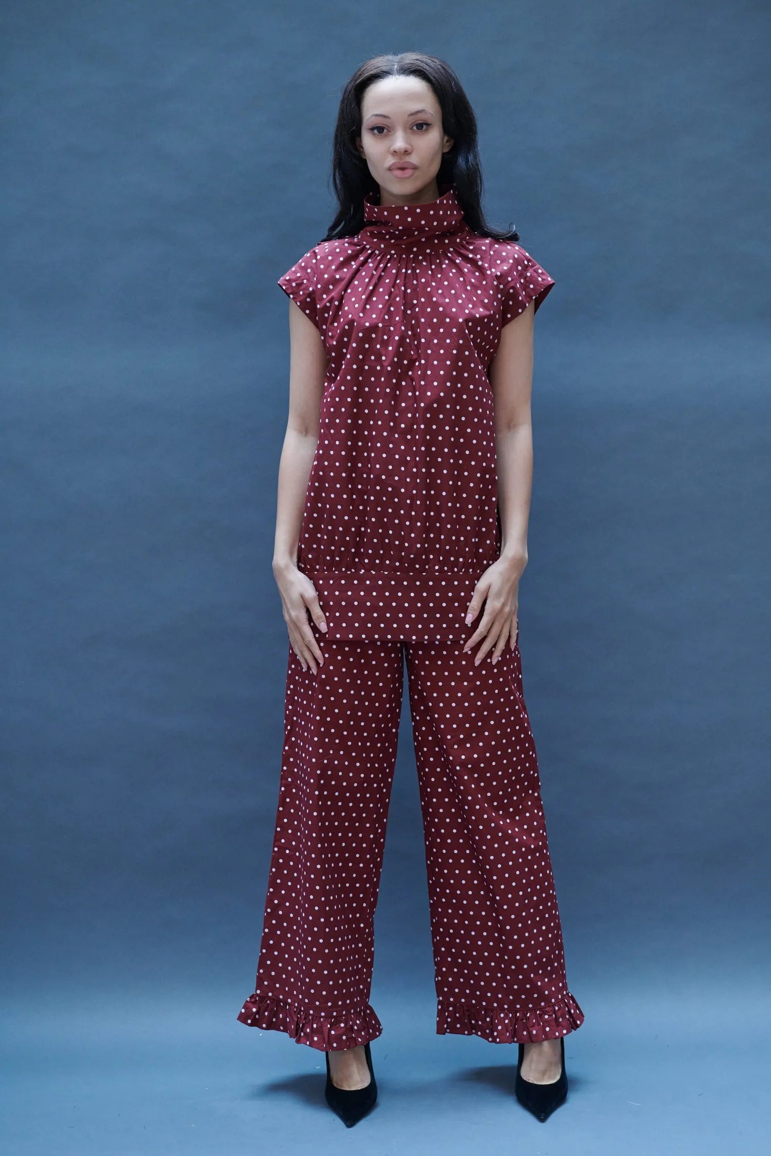 Maya Blouse in Maroon Dots sold by Batsheva product image thumbnail 2