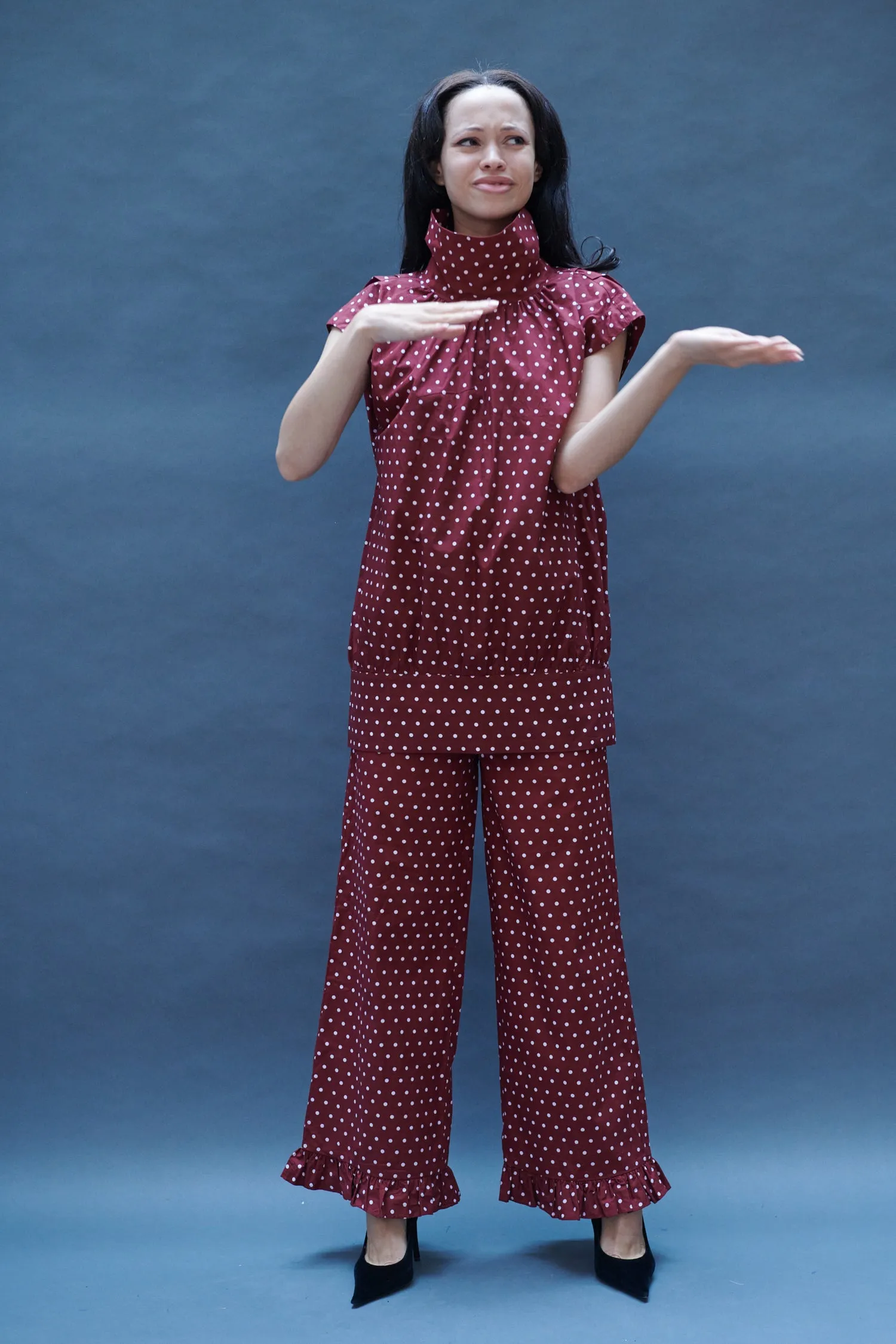 Maya Blouse in Maroon Dots sold by Batsheva product image thumbnail 3