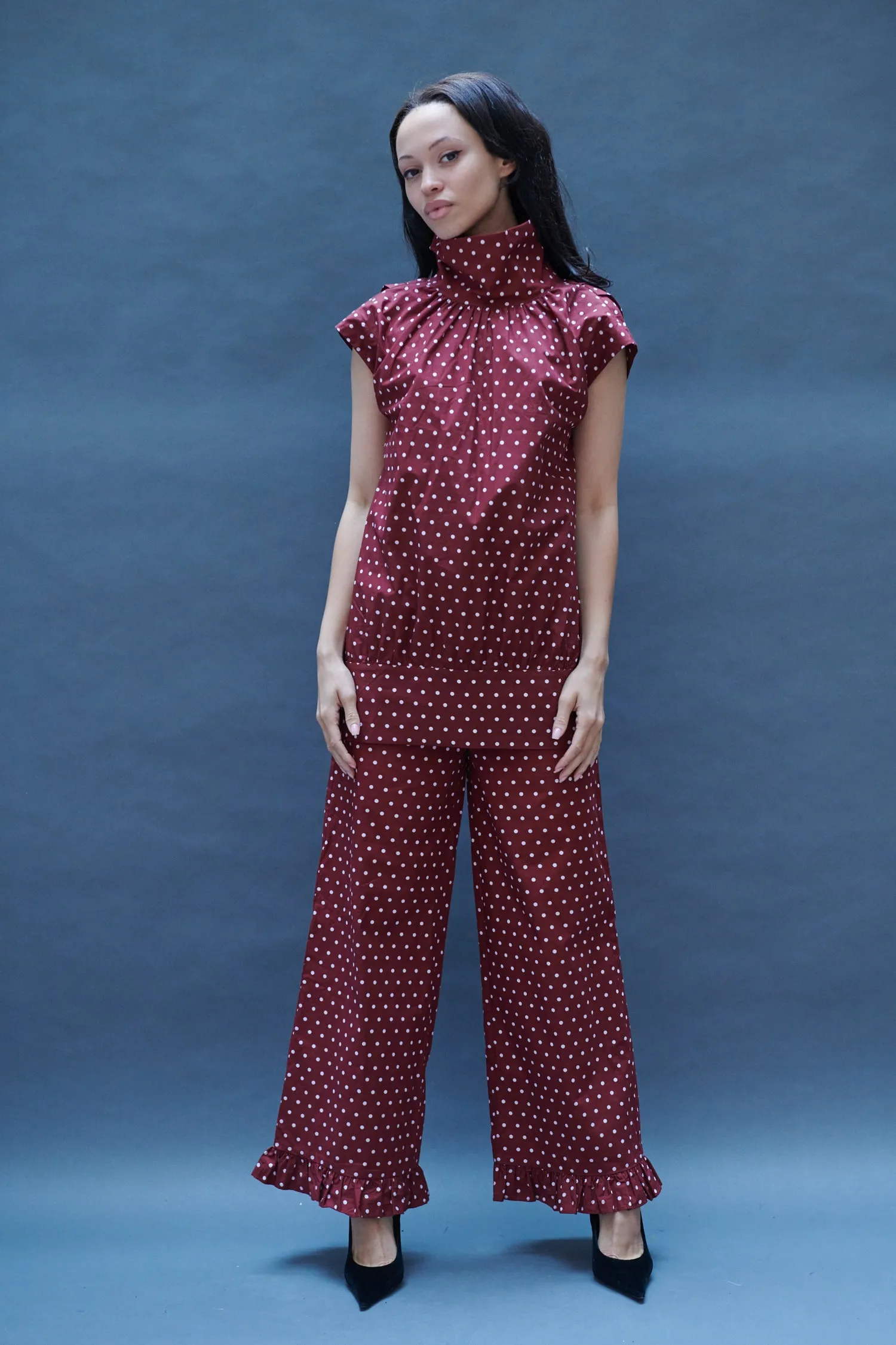Maya Blouse in Maroon Dots sold by Batsheva product image thumbnail 4