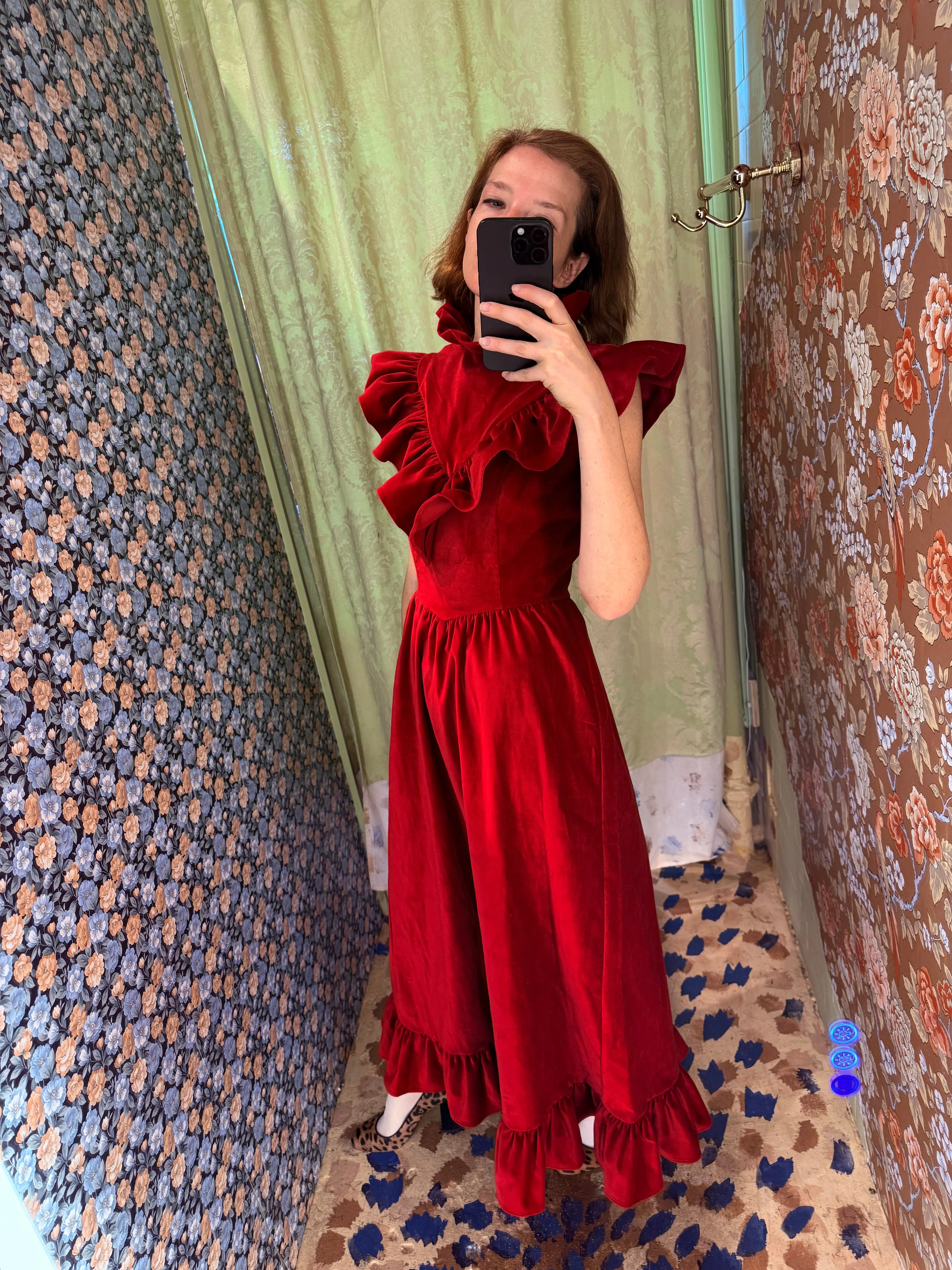 Caroline Dress in Red Velveteen sold by Batsheva product image thumbnail 2