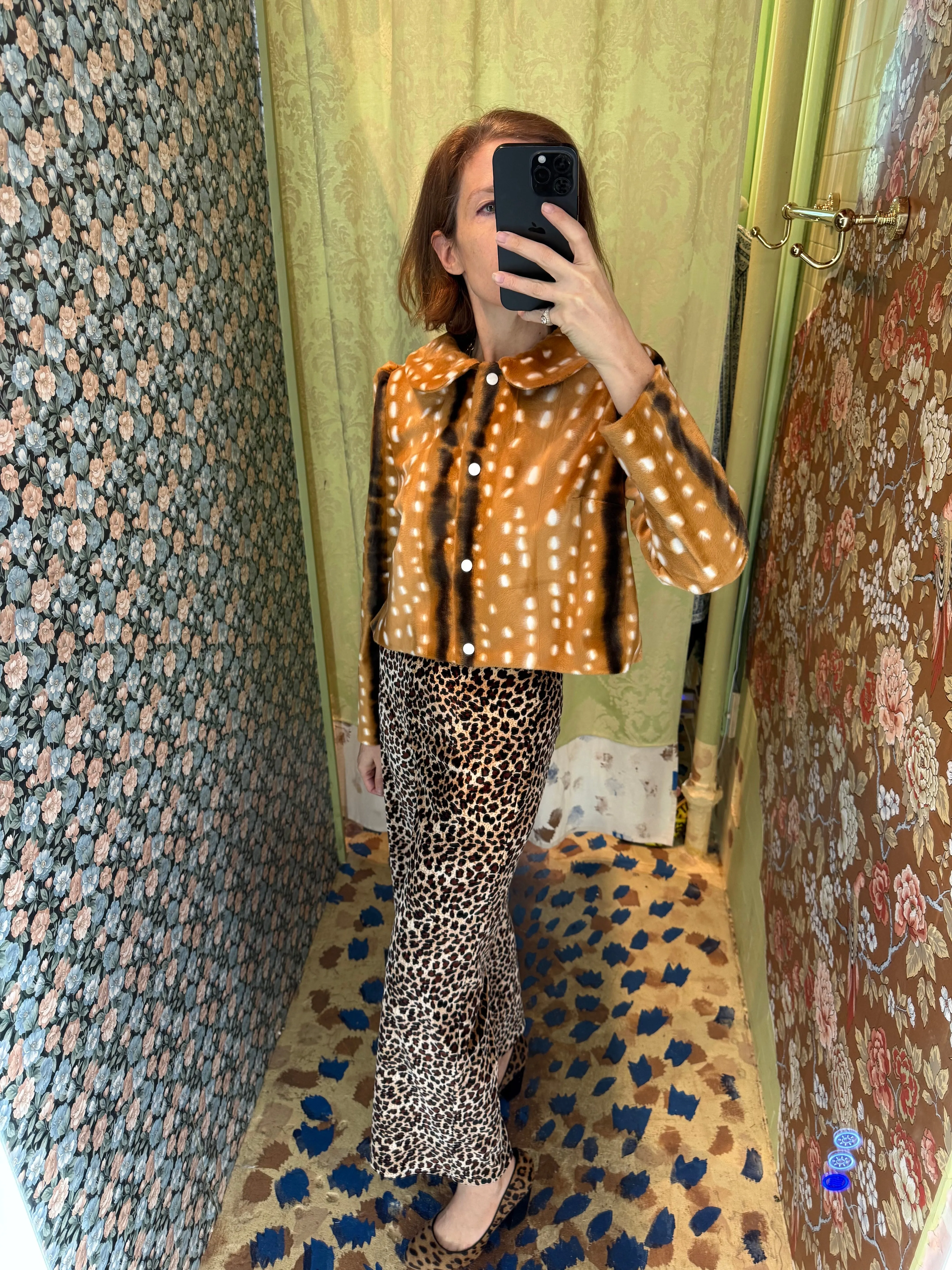 Ruffle Pant in Leopard Velvet sold by Batsheva product image thumbnail 2