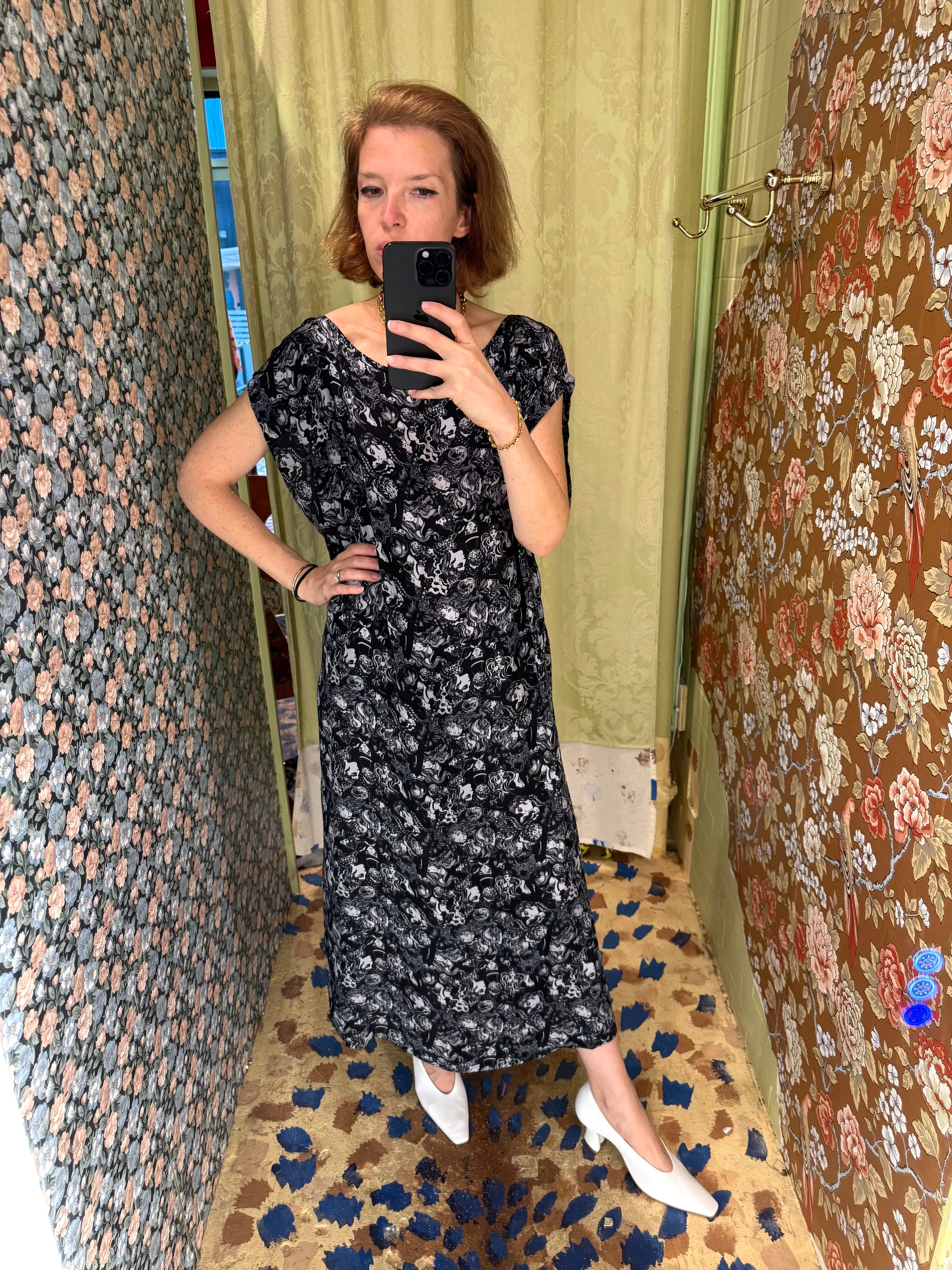 Dancer's Caftan in Face Print sold by Batsheva