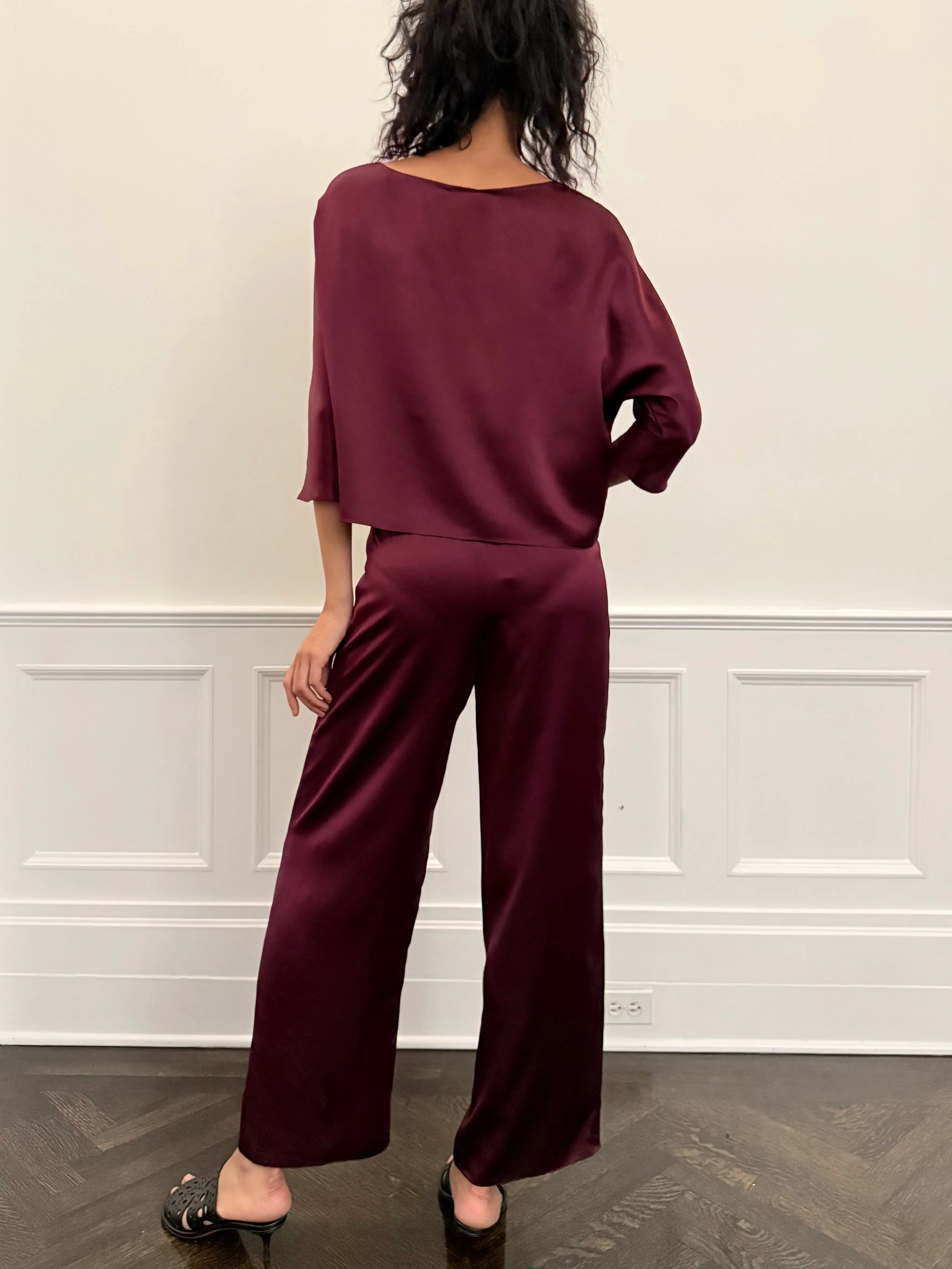 Erin Pant in Merlot Silk Charmeuse sold by Batsheva product image thumbnail 3