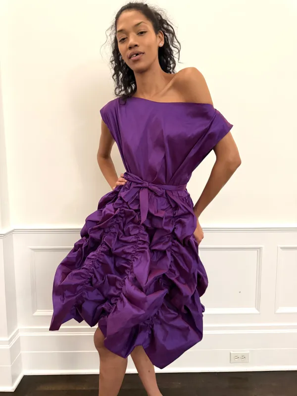 Lily Dress in Grape Taffeta sold by Batsheva