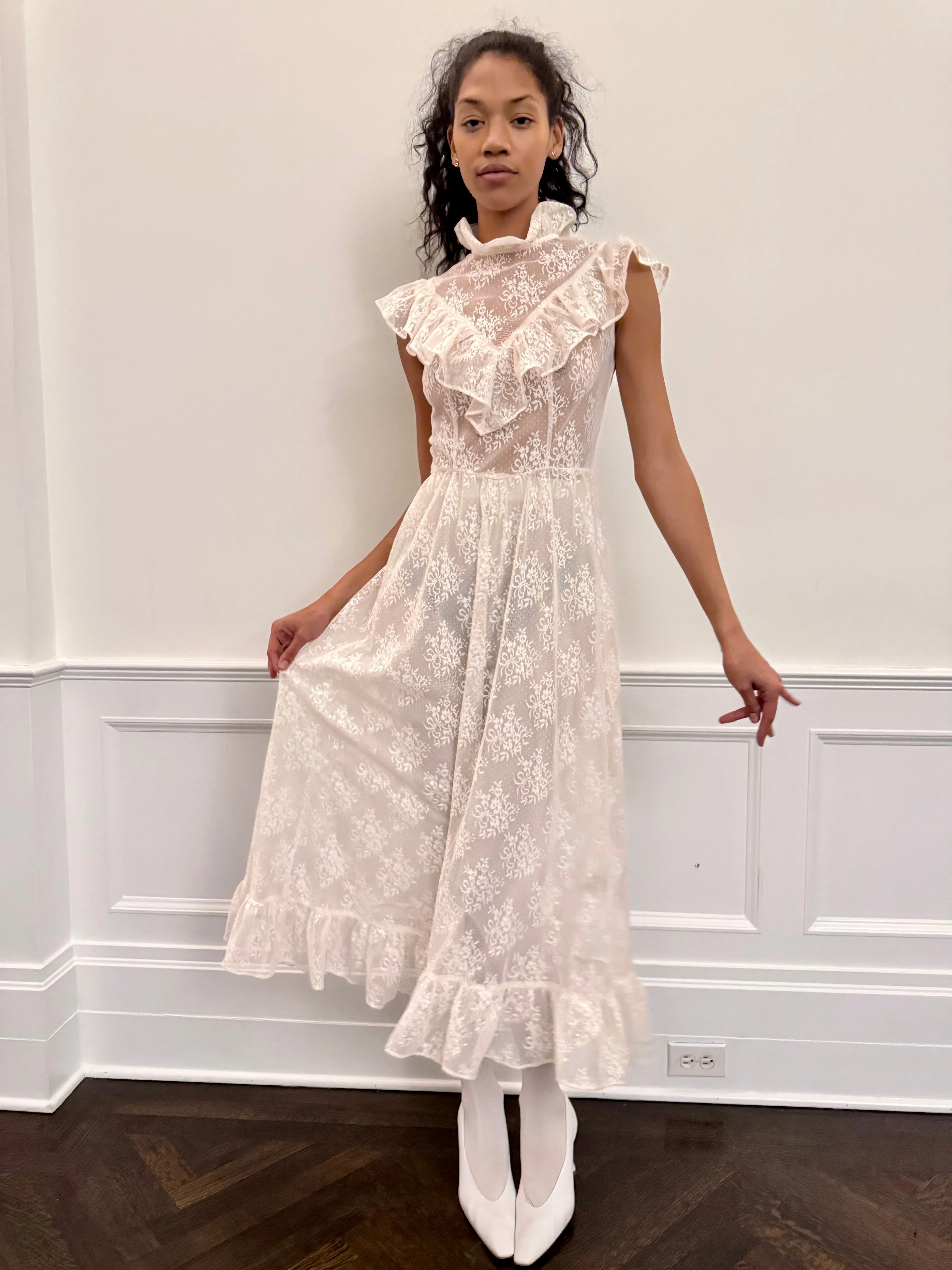 Caroline Dress in Ivory Lace sold by Batsheva
