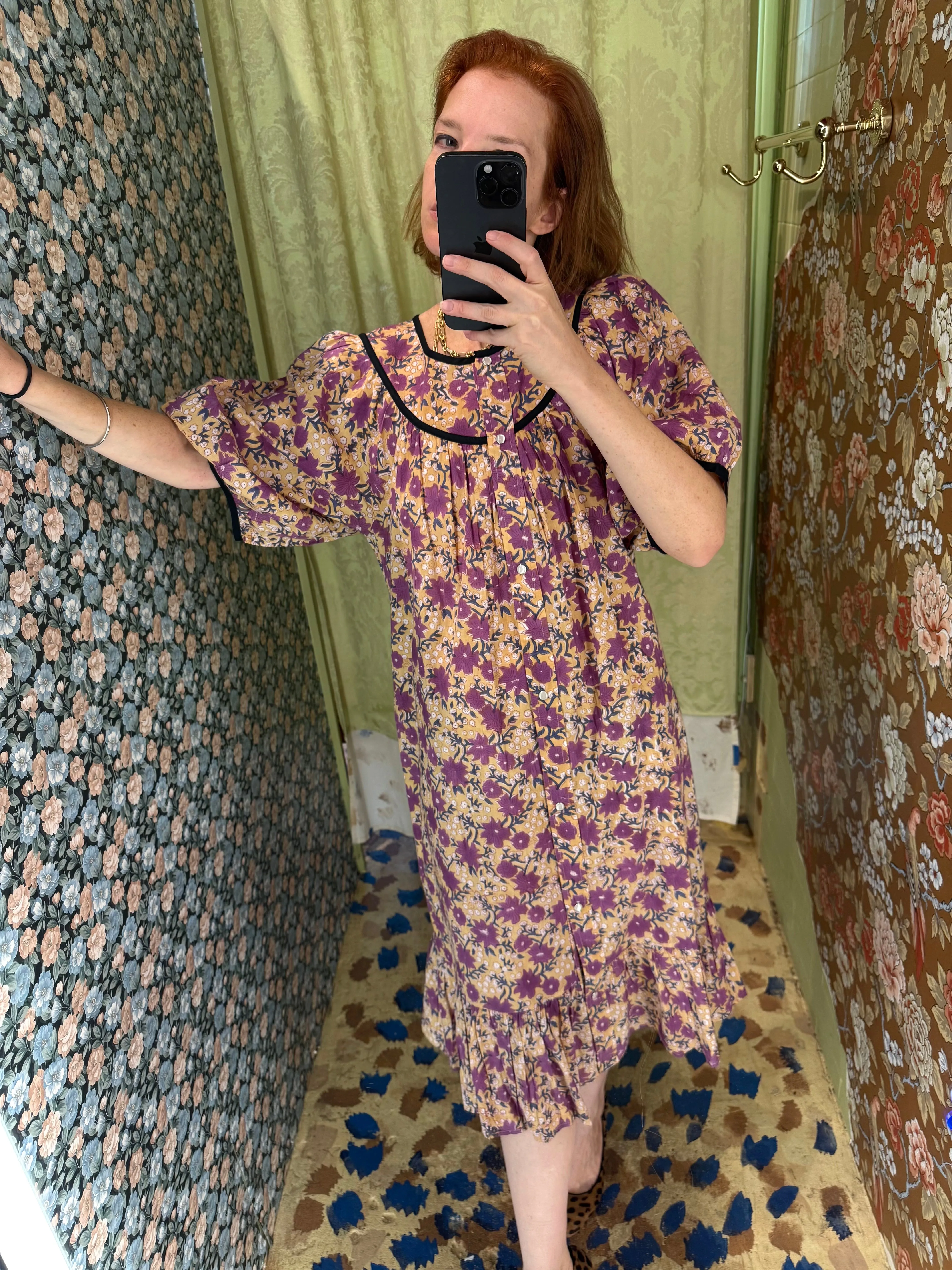 Snap Housedress in Purple Floral sold by Batsheva product image thumbnail 2