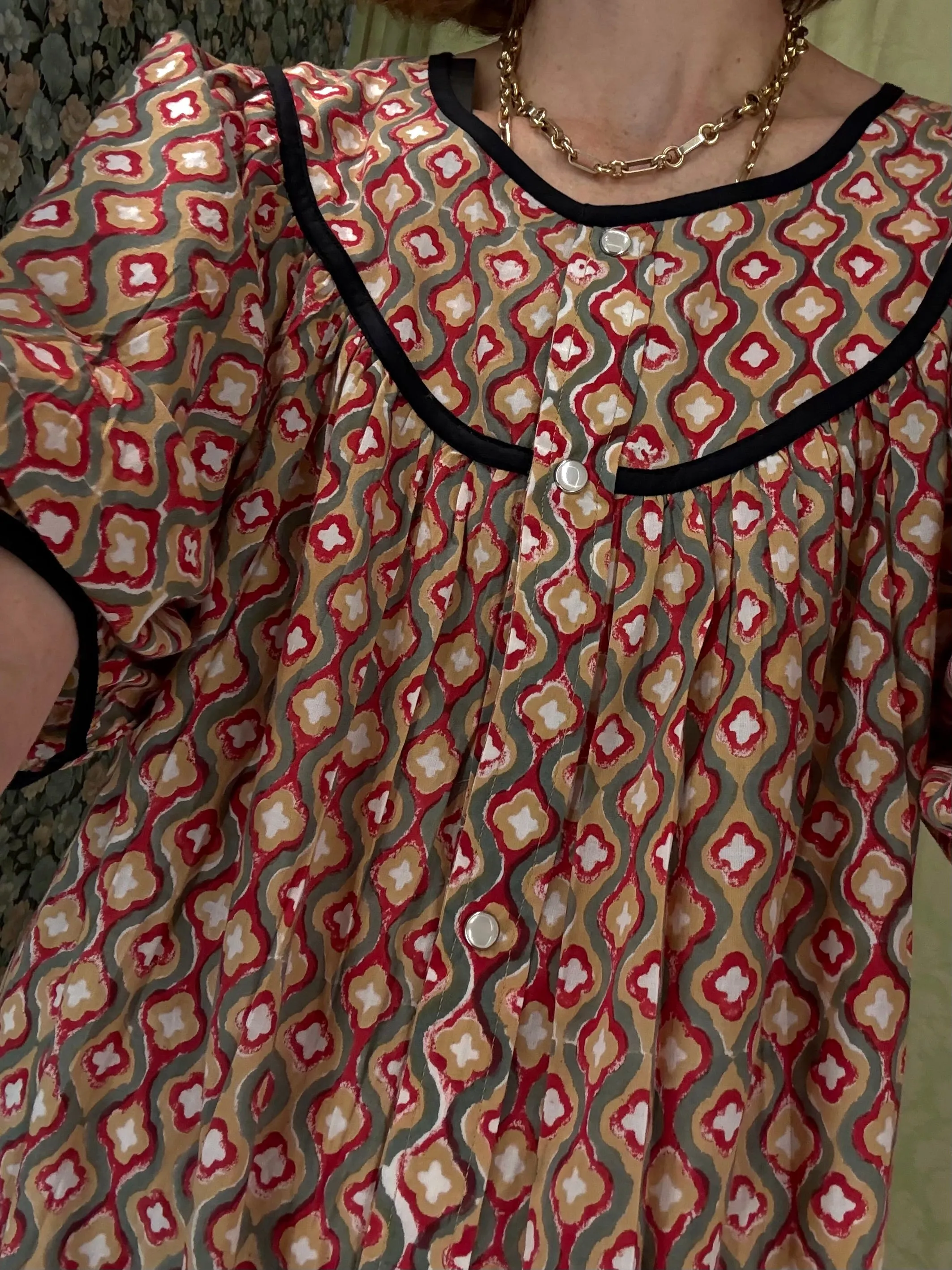 Snap Housedress in Geometric Print sold by Batsheva product image thumbnail 5