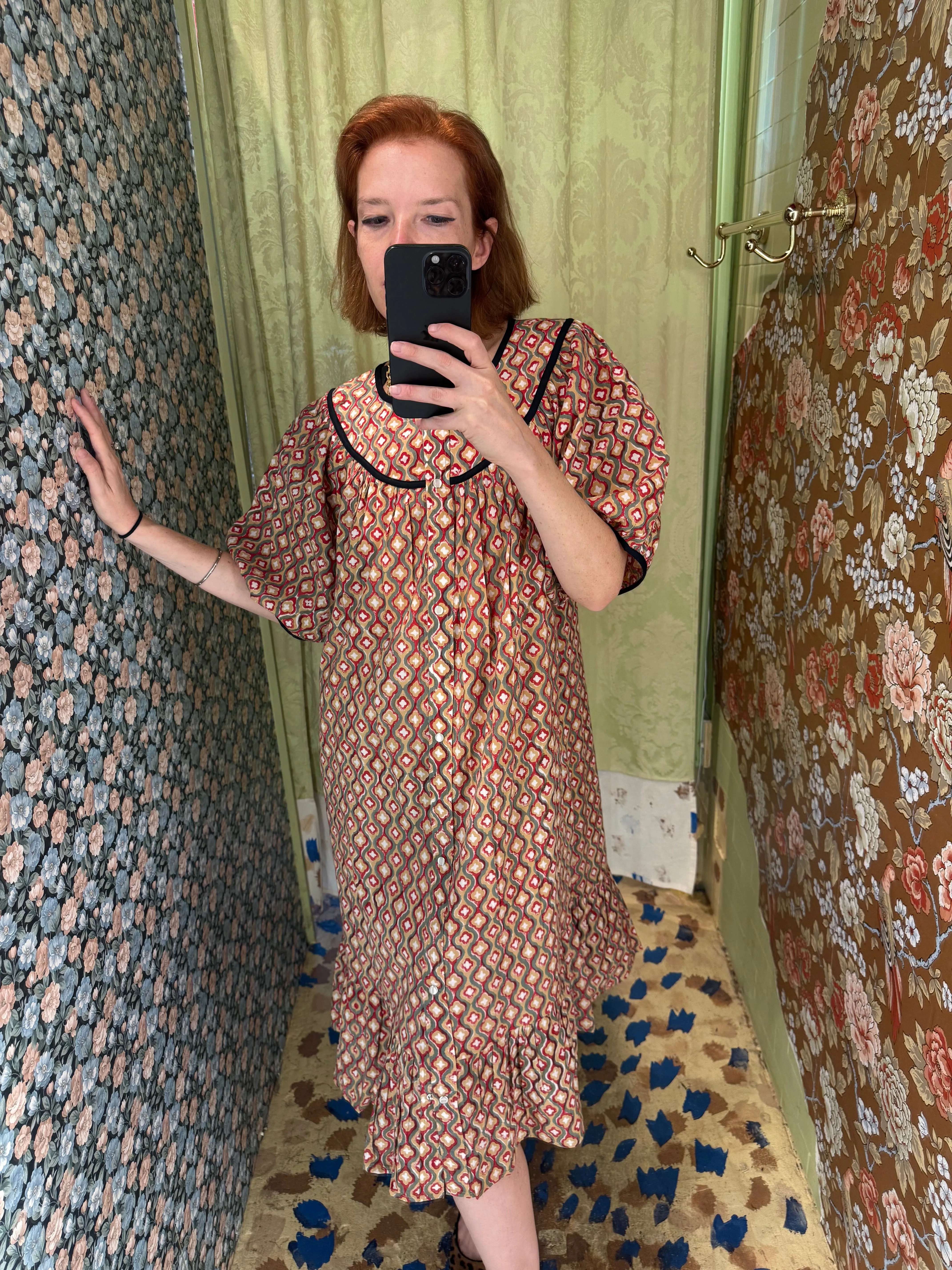 Snap Housedress in Geometric Print sold by Batsheva