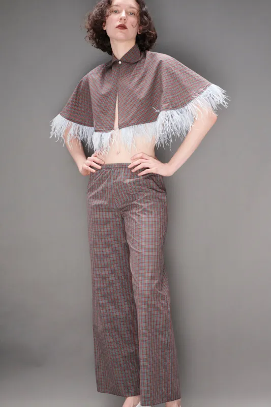 Synergy Cape in Burgundy Tartan made by Batsheva