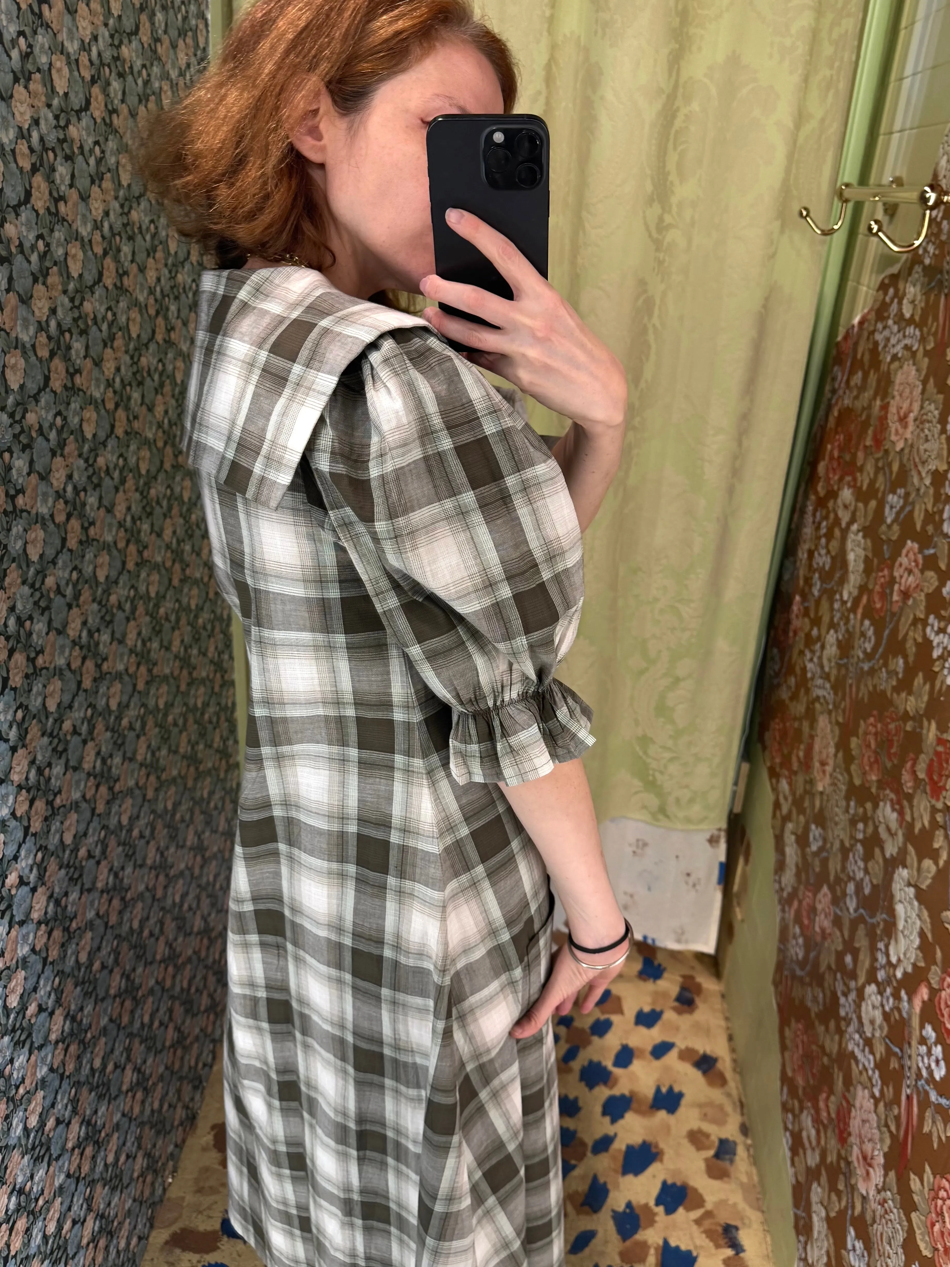 Sailor Snap Housedress in Forest Plaid sold by Batsheva product image thumbnail 4