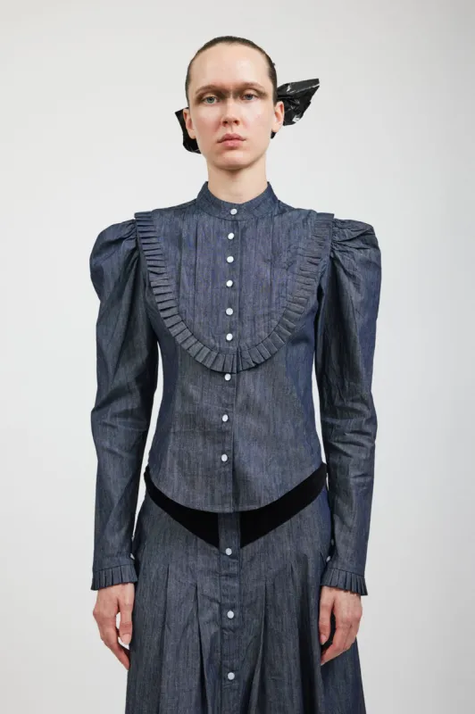Sample Sale Lee Blouse in Dark Denim sold by Batsheva