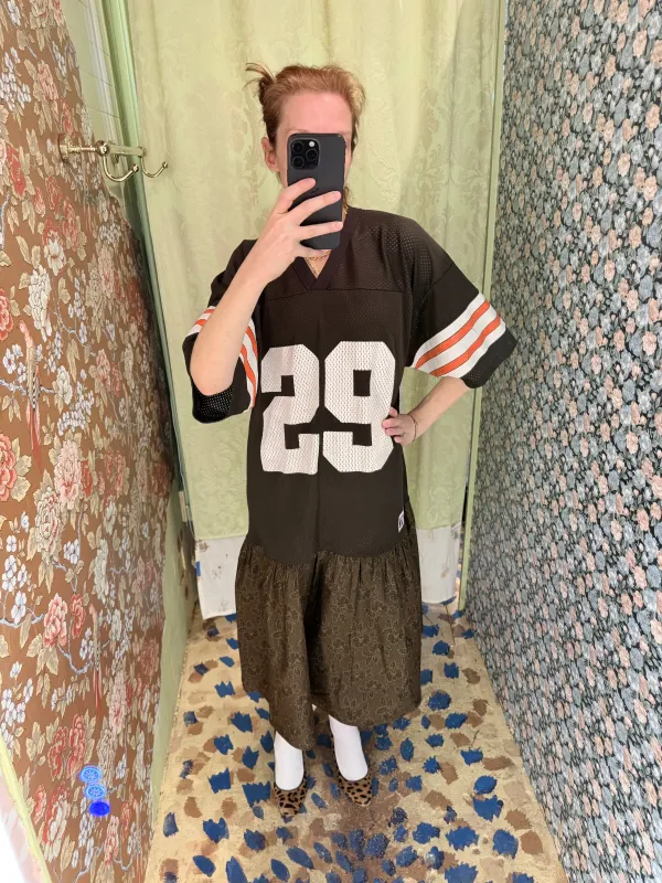 One-of-a-Kind Vintage Cleveland Browns Jersey Dress made by Batsheva
