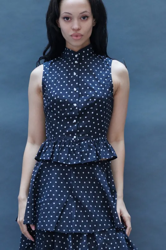 Gia Blouse in Black Dots made by Batsheva