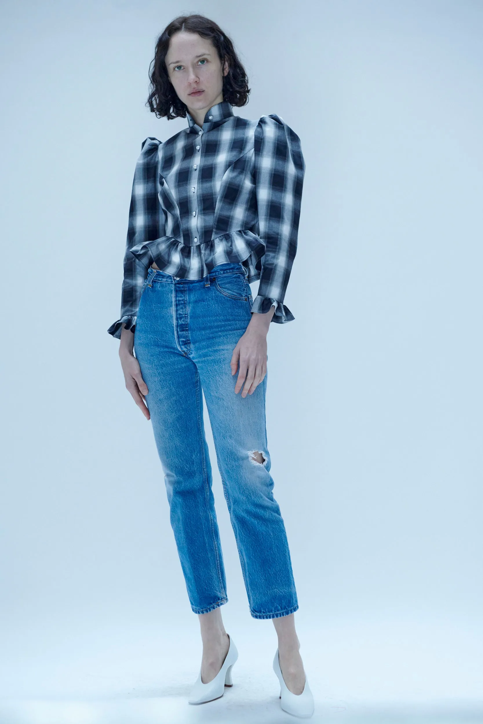 Grace Blouse in Black Plaid sold by Batsheva product image thumbnail 3