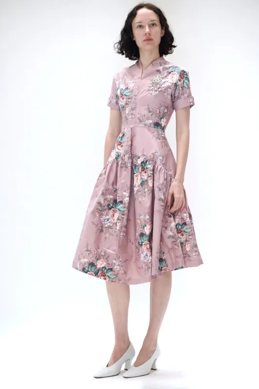 Clara Dress in Vintage Rose Upholstery made by Batsheva