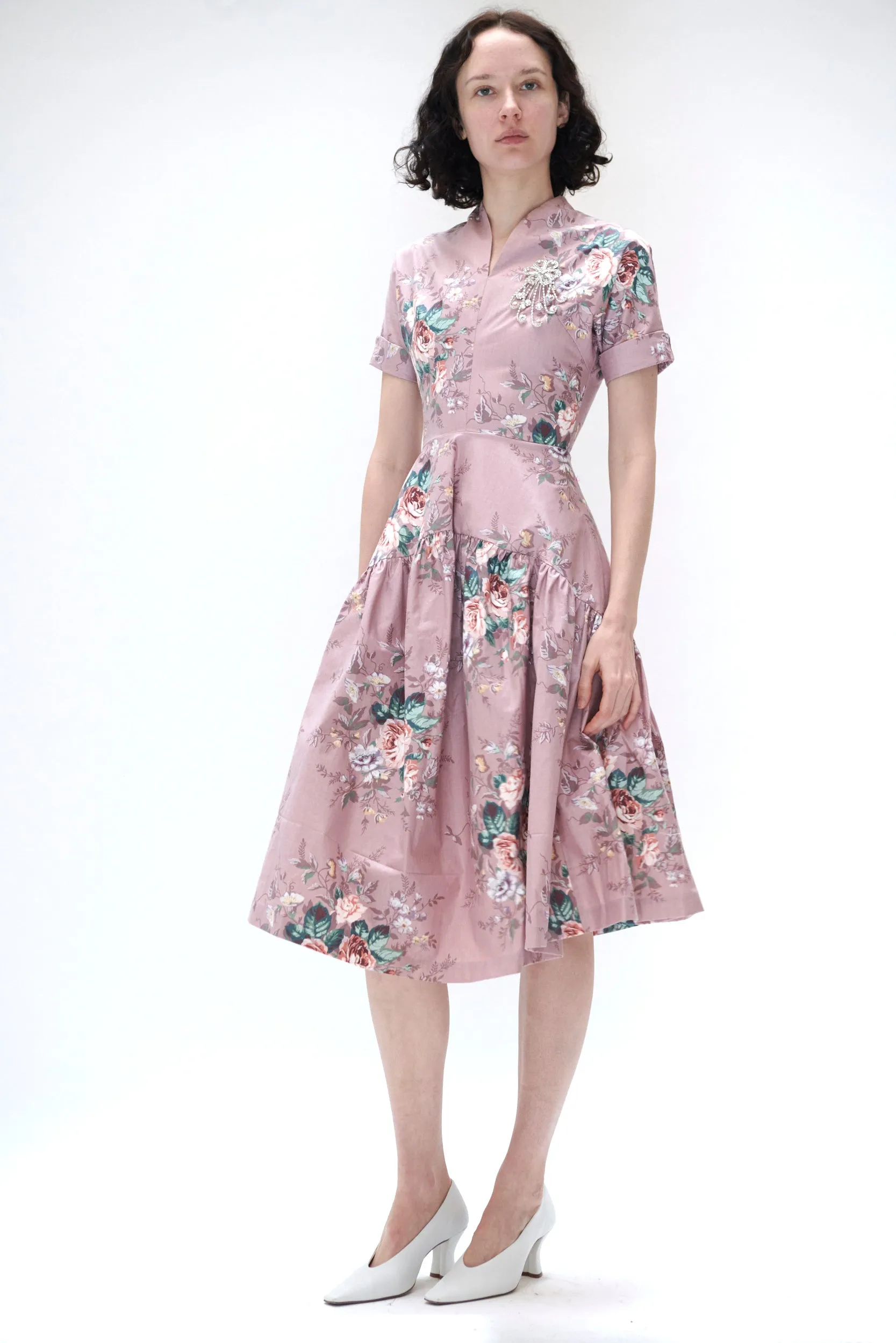 Clara Dress in Vintage Rose Upholstery sold by Batsheva
