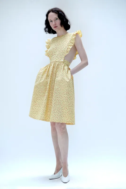 Apron Dress in Yellow Floral made by Batsheva