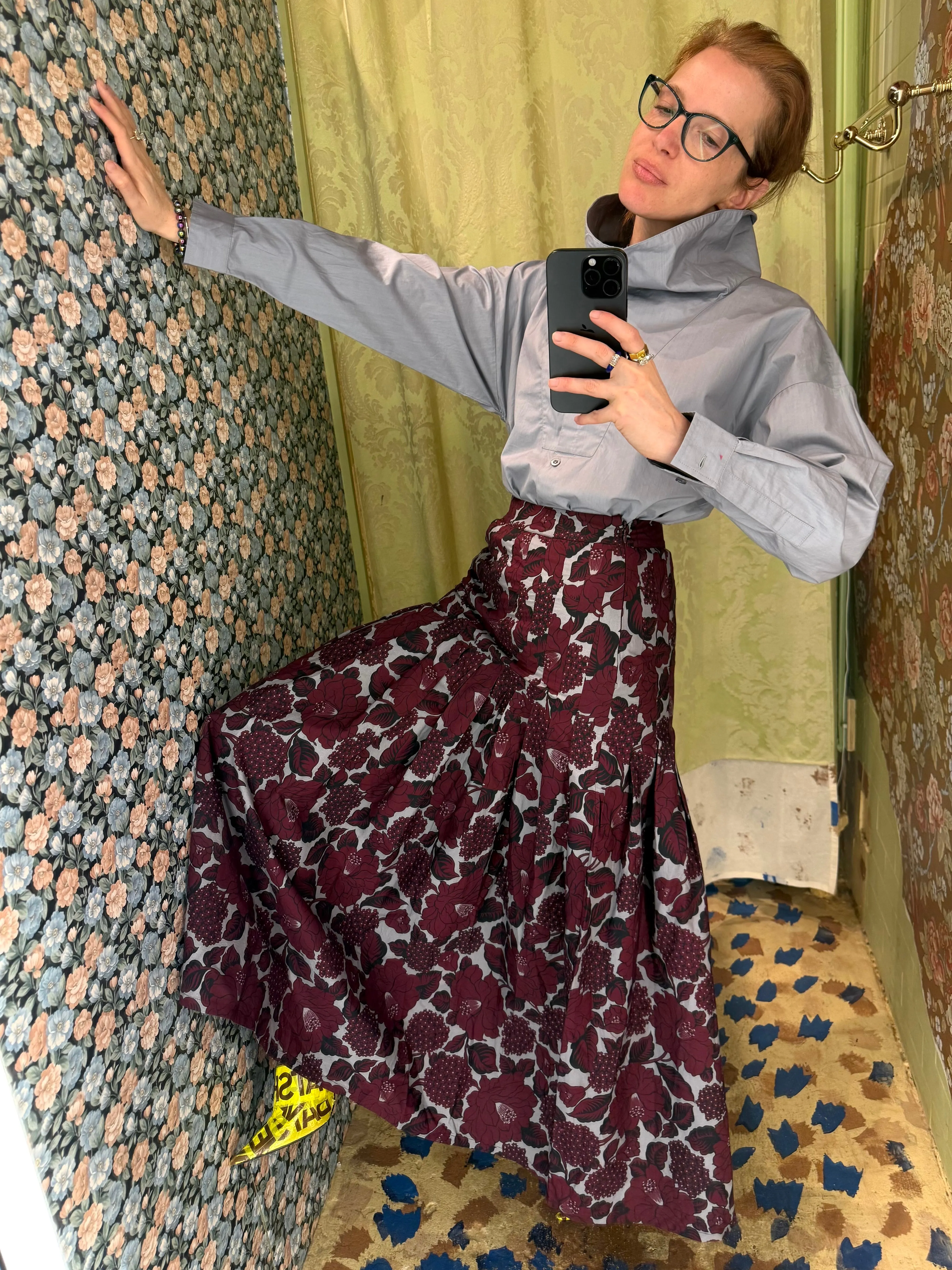 Cyn Skirt in Smoky Merlot Floral sold by Batsheva product image thumbnail 2